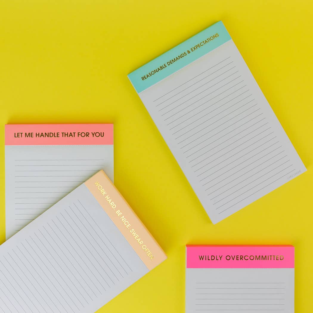 Chez Gagné - Wildly Overcommitted - Lined Notepad - Bright Pink - 65 perforated pages - 5x8 - Image 4