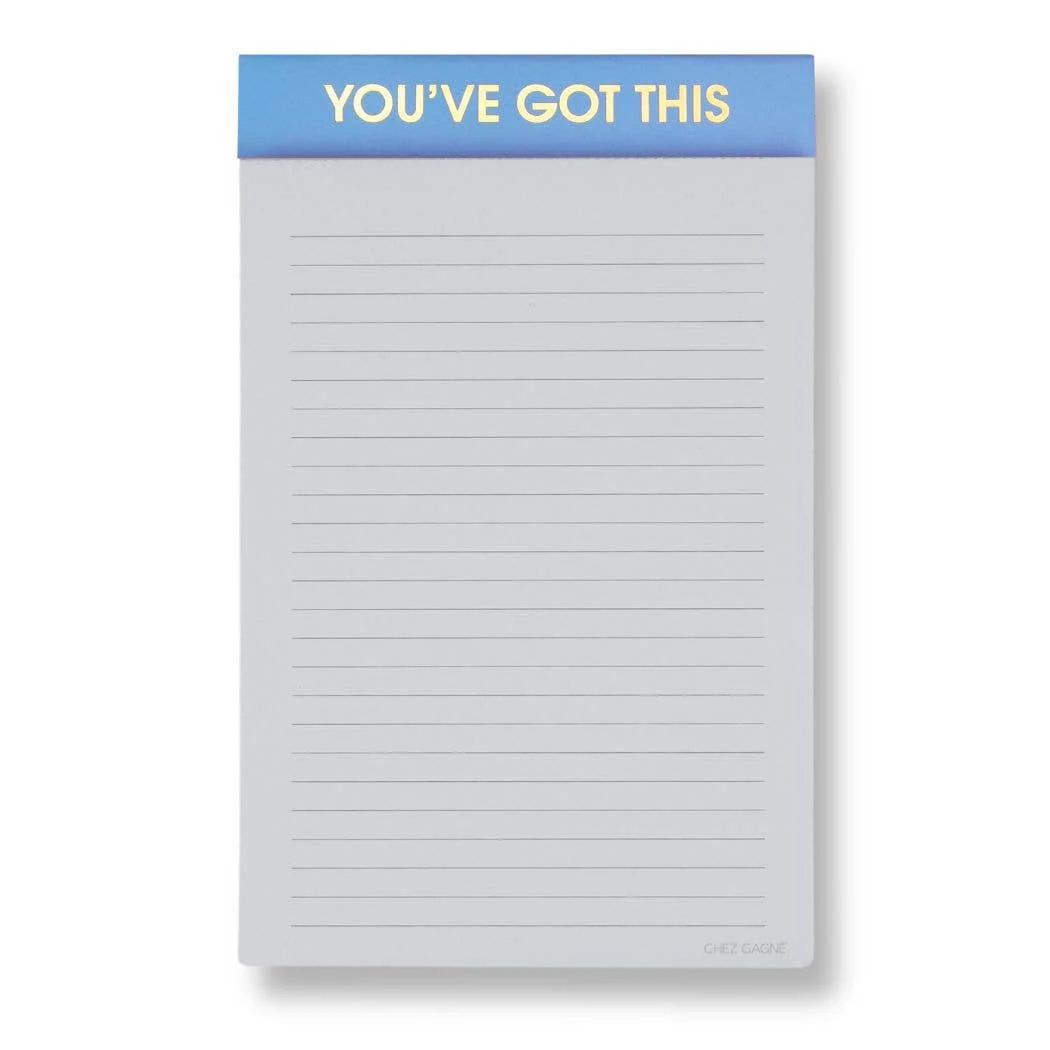 Chez Gagné - You've Got This - Lined Notepad - Sea Blue - 65 perforated pages - 5x8