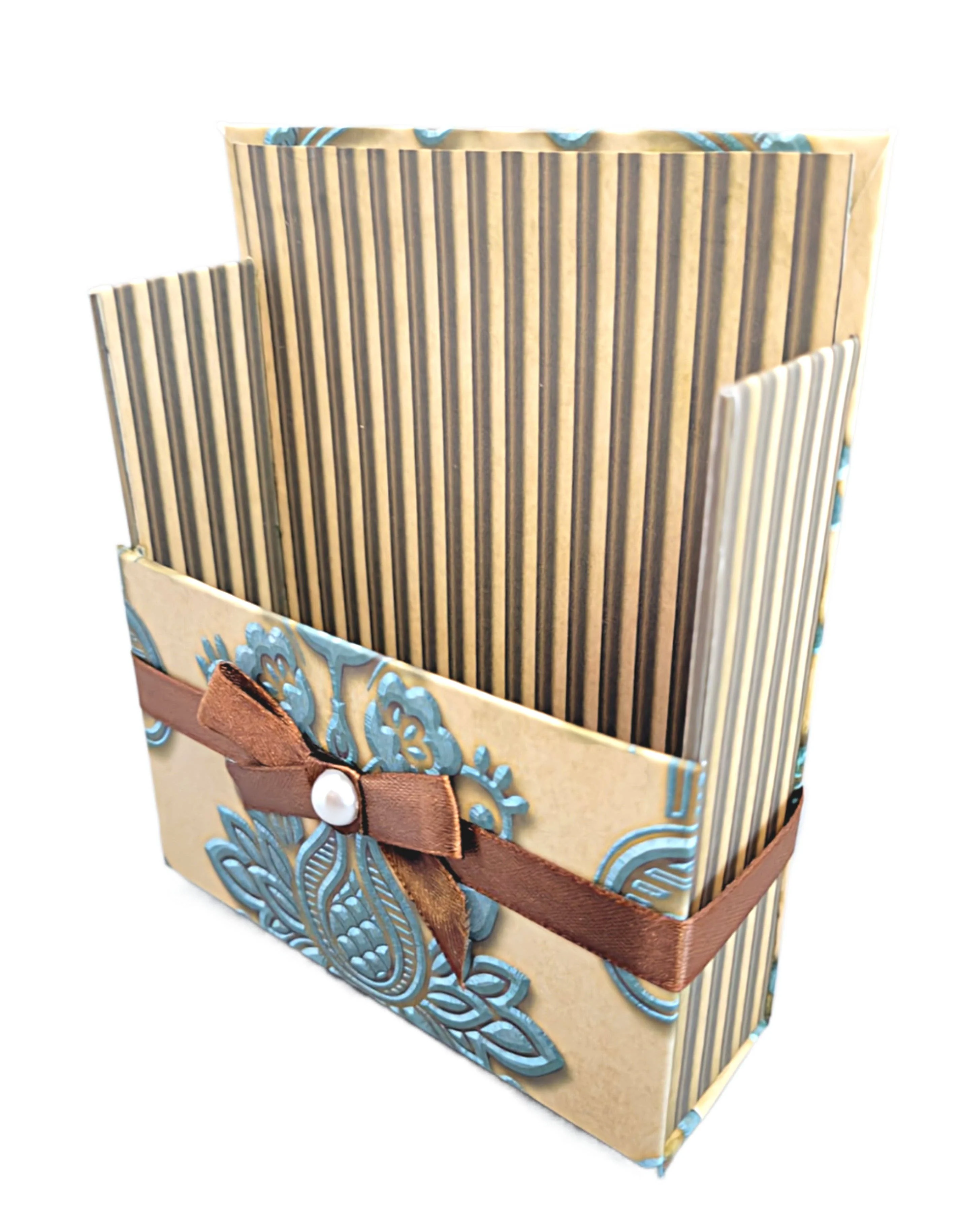 42-Pc Stationery For Him Gift Box Set+Organizer, Blue/Brown - Image 5