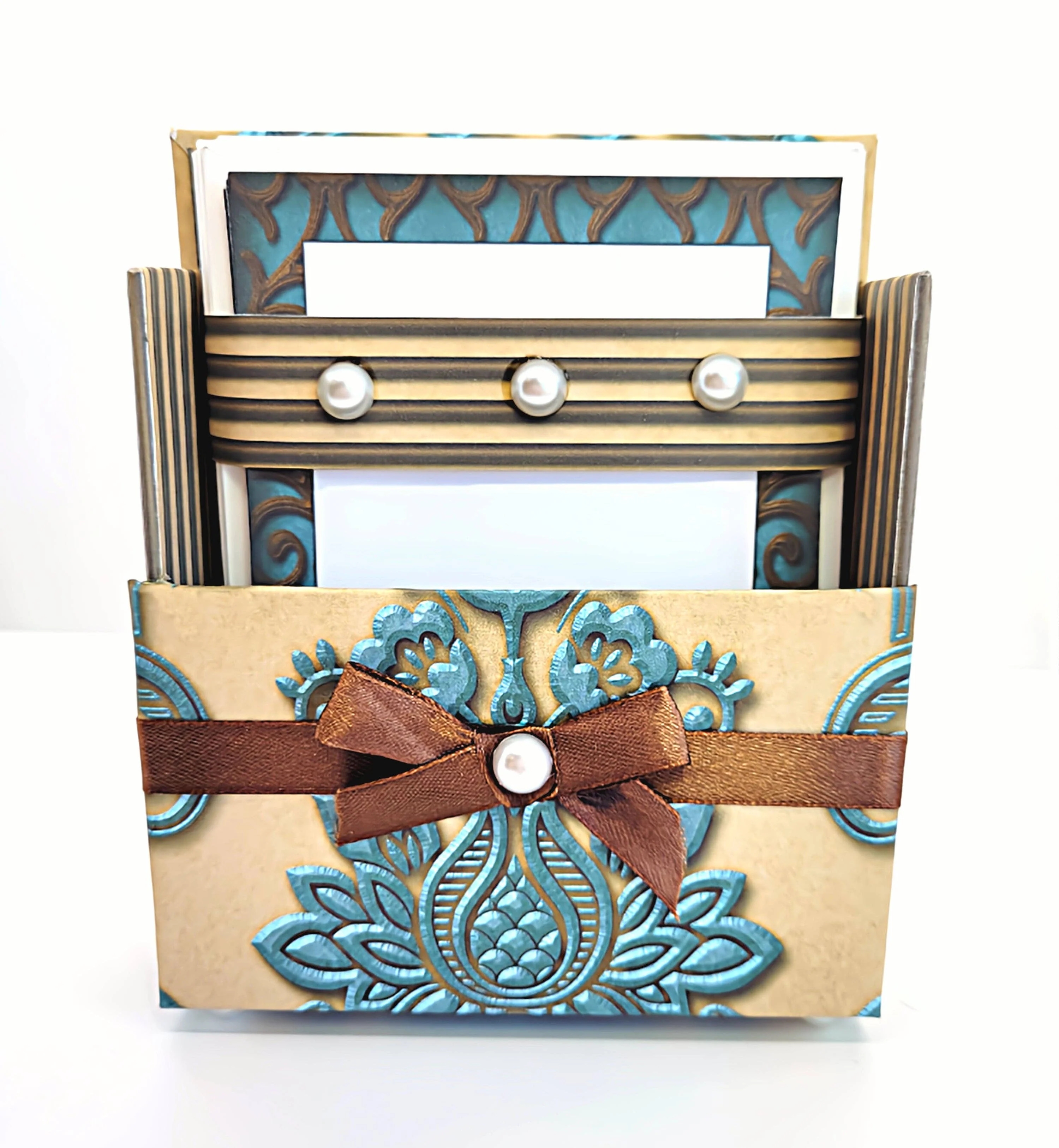 42-Pc Stationery For Him Gift Box Set+Organizer, Blue/Brown - Image 8