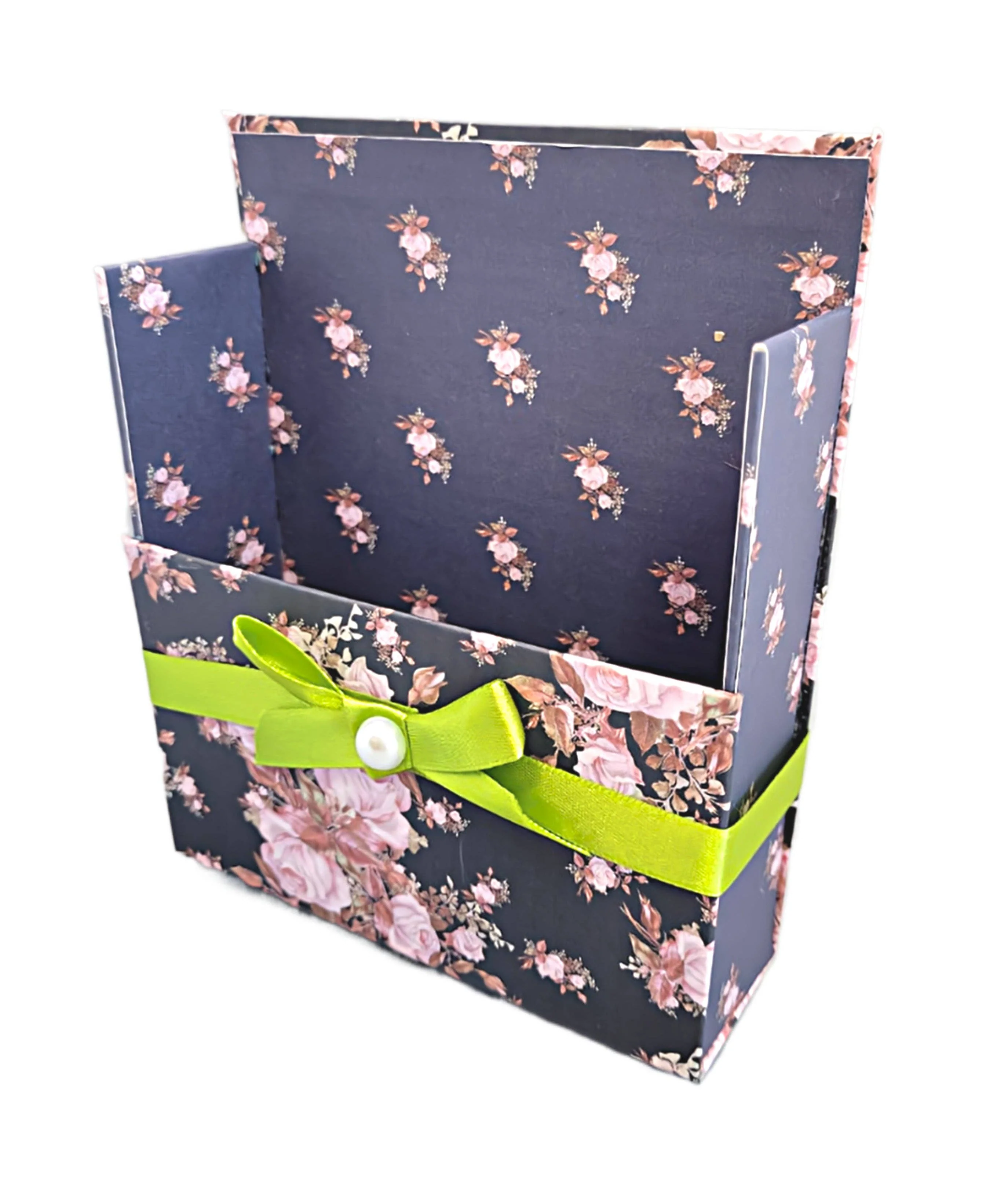 42-Pc Stationery Gift Box Set w/Desk Organizer, Pink & Black - Image 5