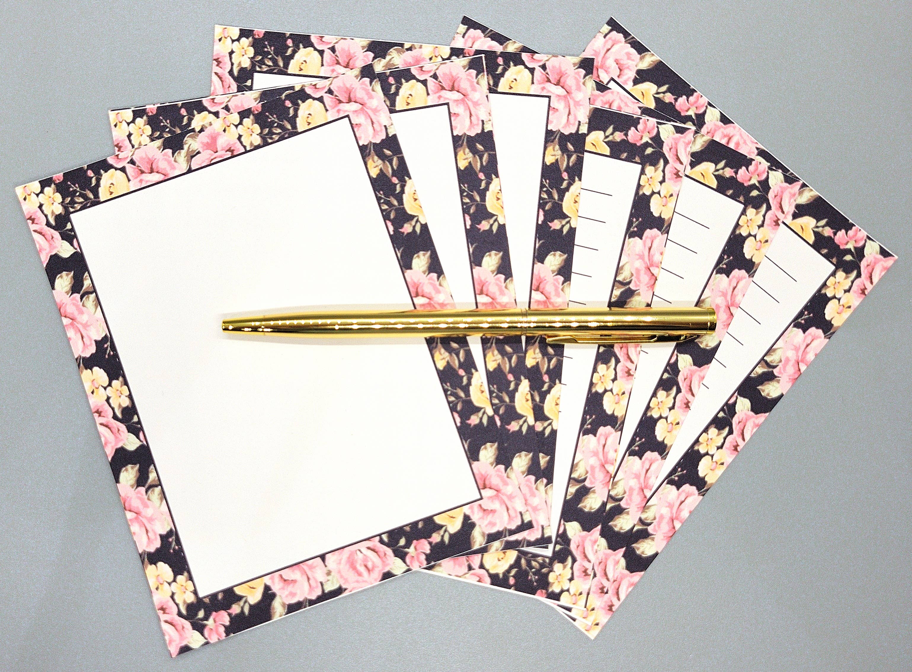 42-Pc Stationery Gift Box Set w/Desk Organizer, Yellow Roses - Image 3