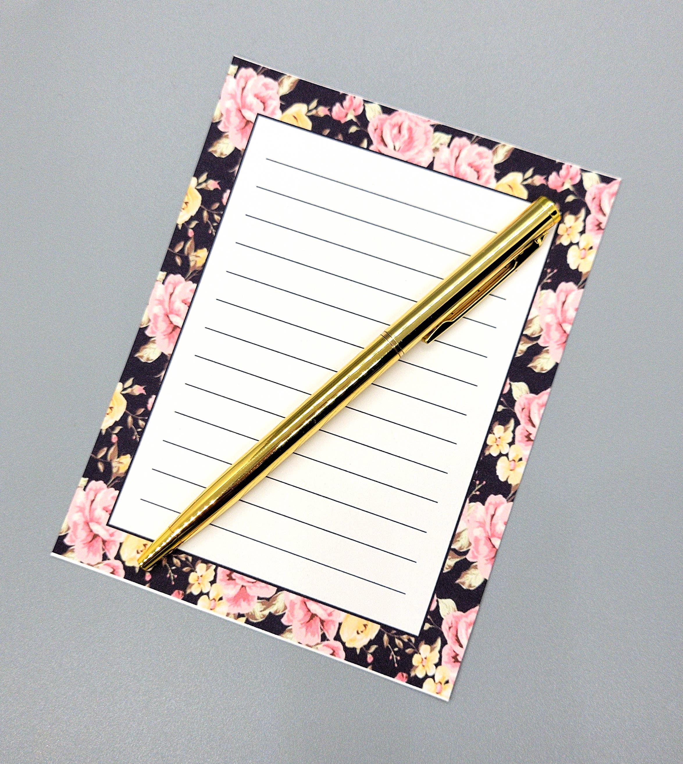 42-Pc Stationery Gift Box Set w/Desk Organizer, Yellow Roses - Image 4