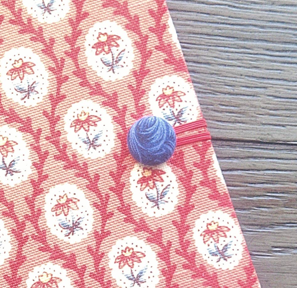 Fabric Covered Hardcover Notebook Composition Book Cover - Blue Swirls & Flowers - Image 2