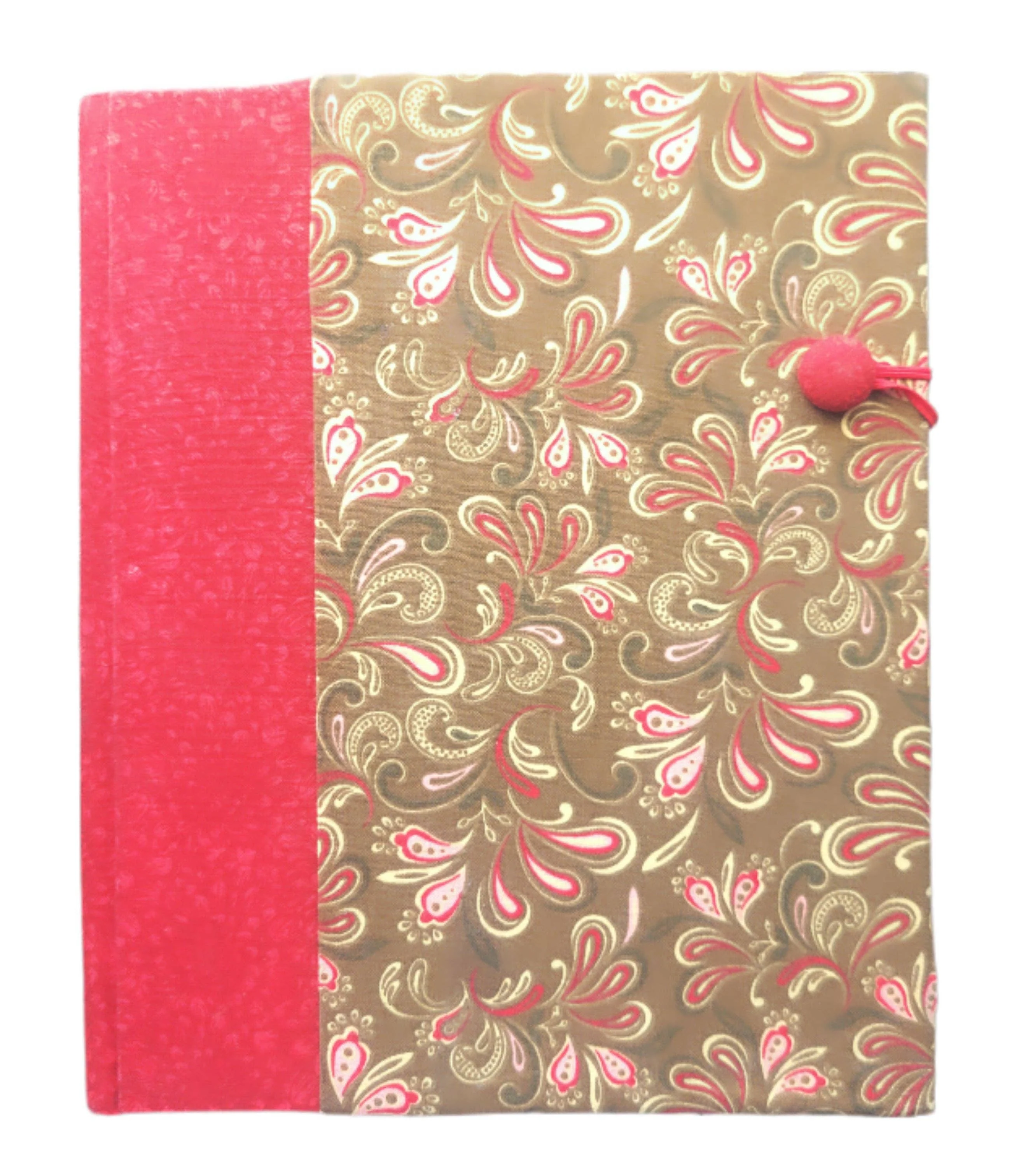 Fabric Covered Hardcover Notebook Composition Book Cover - Red & Brown Paisley - Image 6