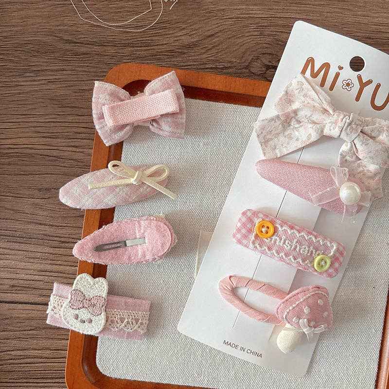 Chic Pink Fabric Bow Hair Clips for Girls: 1-Floral Bow Set - Image 4