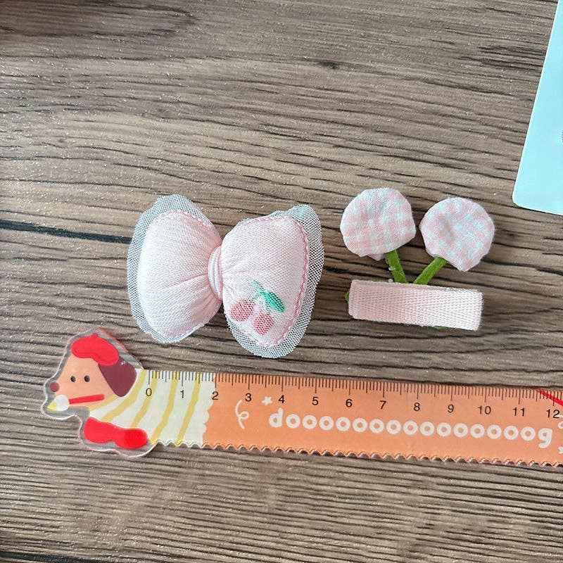 Chic Pink Fabric Bow Hair Clips for Girls: 1-Floral Bow Set - Image 5