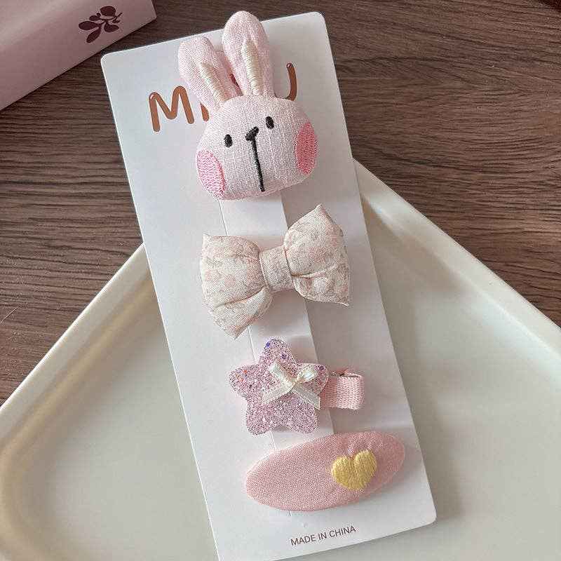 Chic Pink Fabric Bow Hair Clips for Girls: 1-Floral Bow Set - Image 7