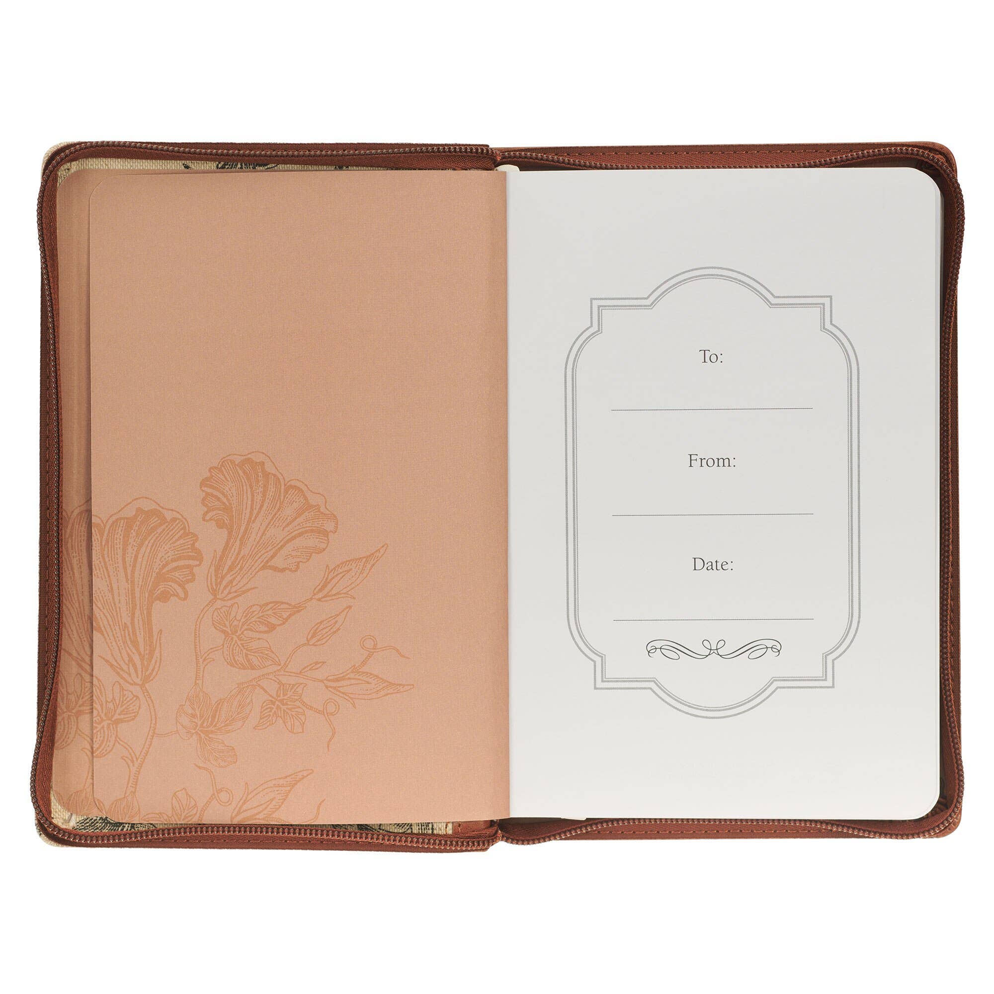Amazing Grace Natural Canvas & Brown Faux Leather Journal - Image 2