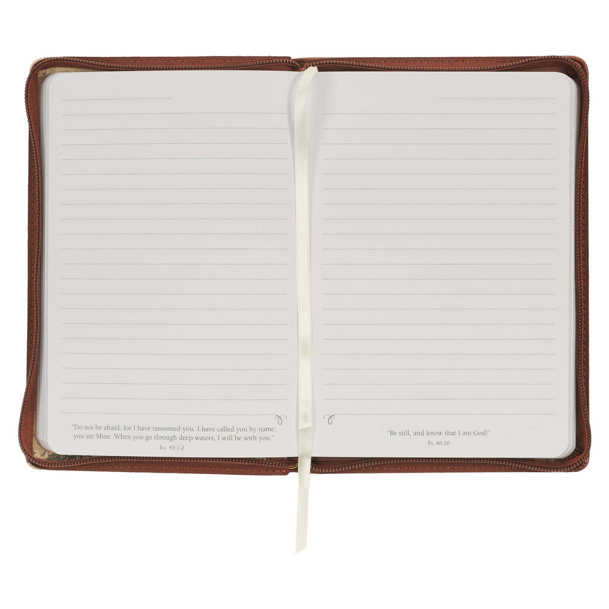 Amazing Grace Natural Canvas & Brown Faux Leather Journal - Image 3
