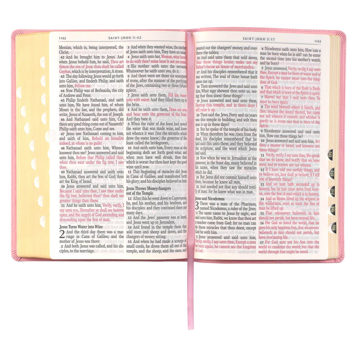 Christian Art Gifts - KJV Bible Giant Print Full-size Faux Leather, Pink - Image 4