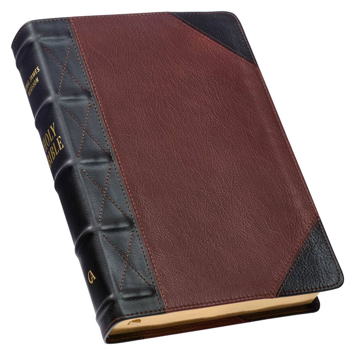 Christian Art Gifts - KJV Bible Giant Print Full-size Full-grain Leather Tan - Image 2