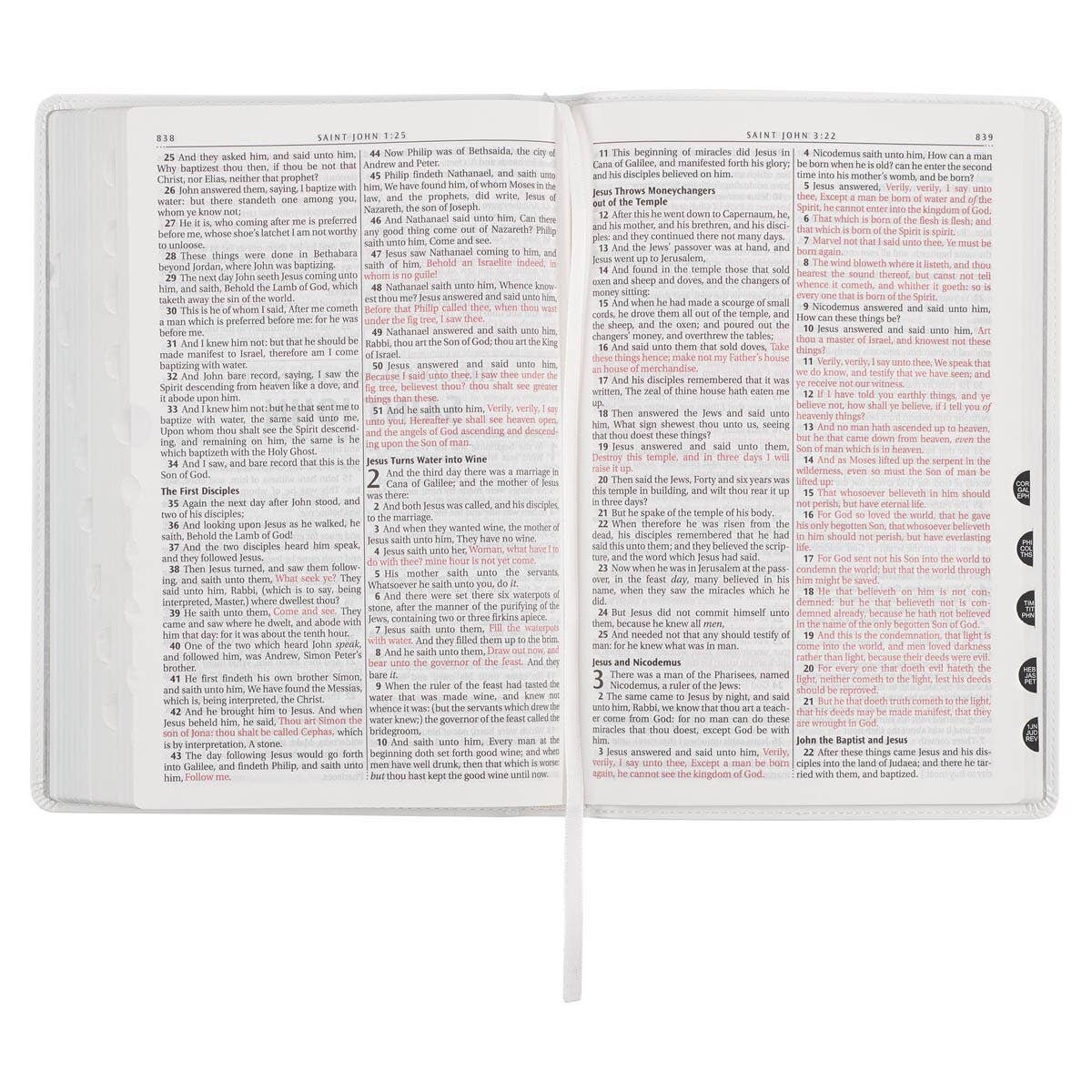 KJV Bible Thinline LP Faux Leather, White - Image 4