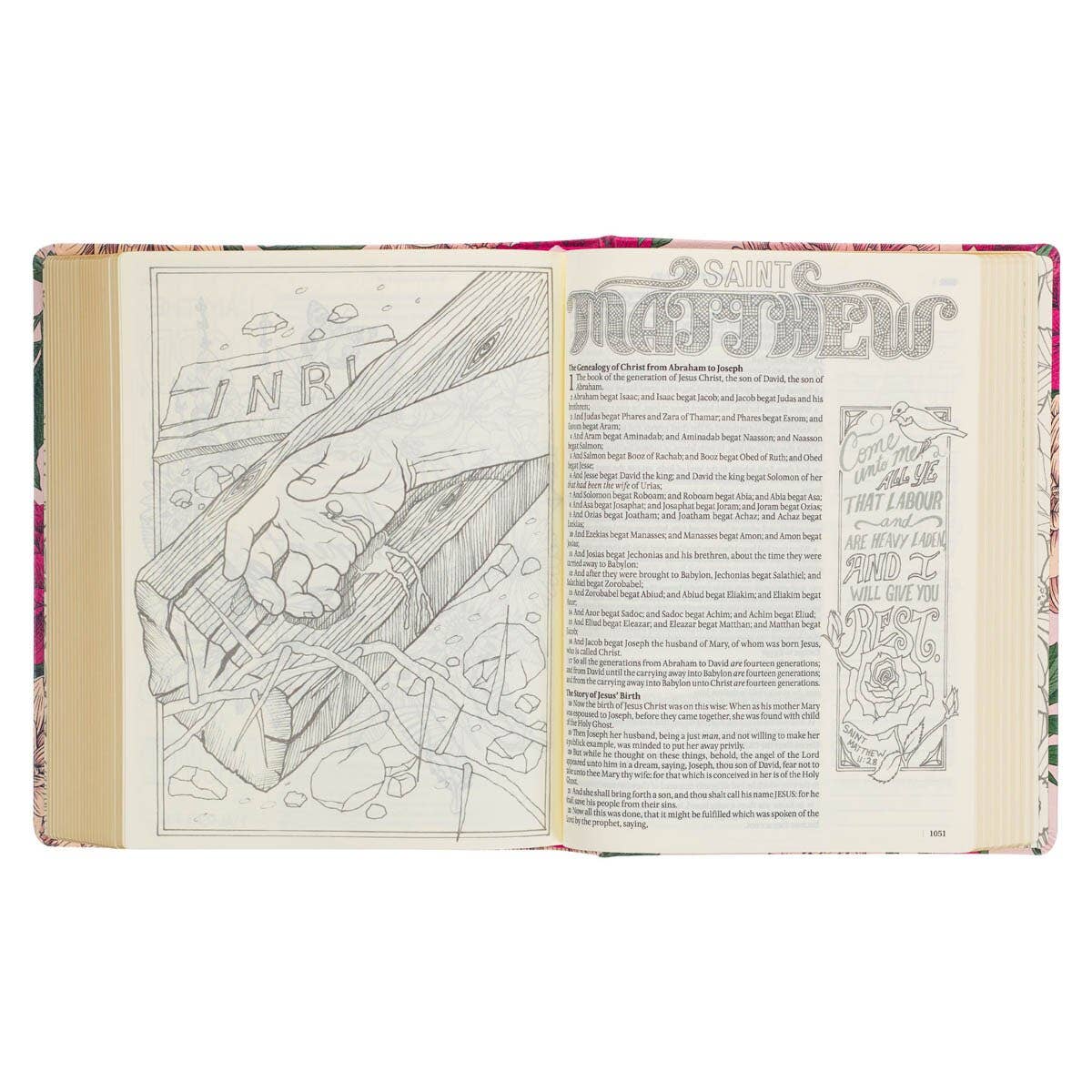 KJV My Creative Bible Hardcover, Pink Floral Printed - Image 4