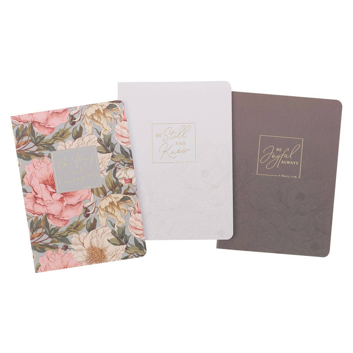 Notebook Set 3pc LG Strong & Courageous Floral Josh 1:9 - Image 2