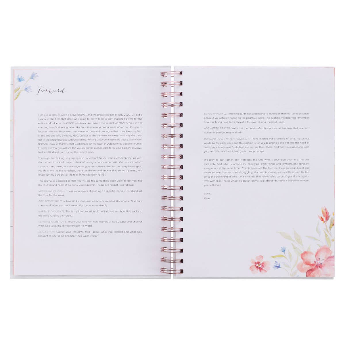 Prompted Hardcover Wirebound Prayer Journal White for Women - Image 4