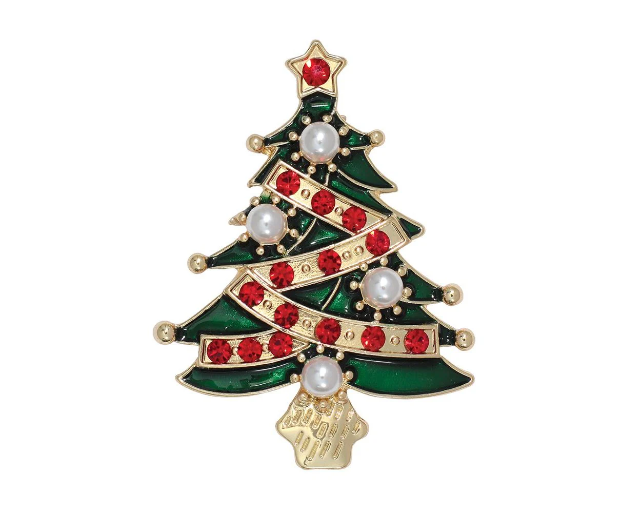 Christmas Tree with Pearls Pin