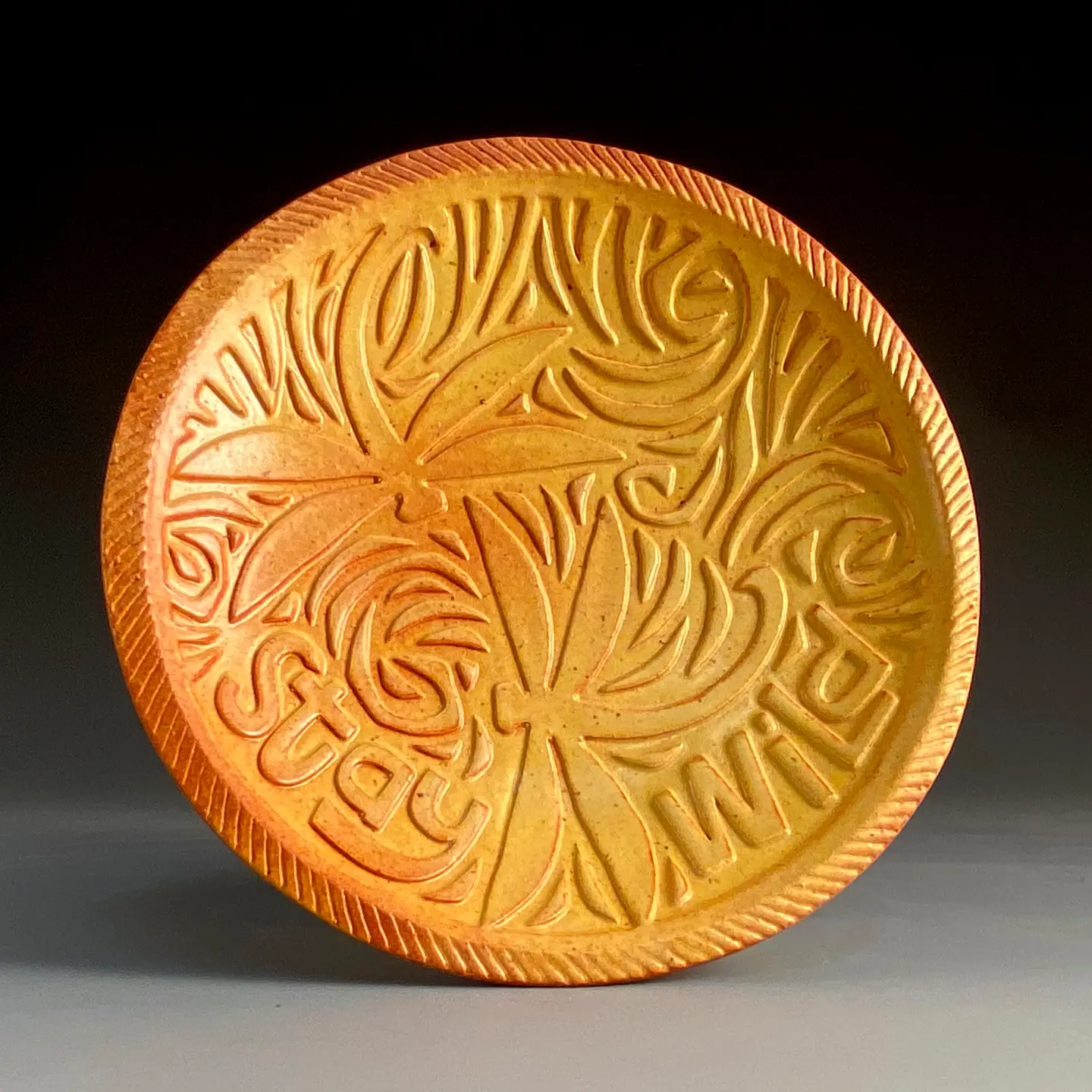 Clay Dragonfly Decorative Plate-Yellow