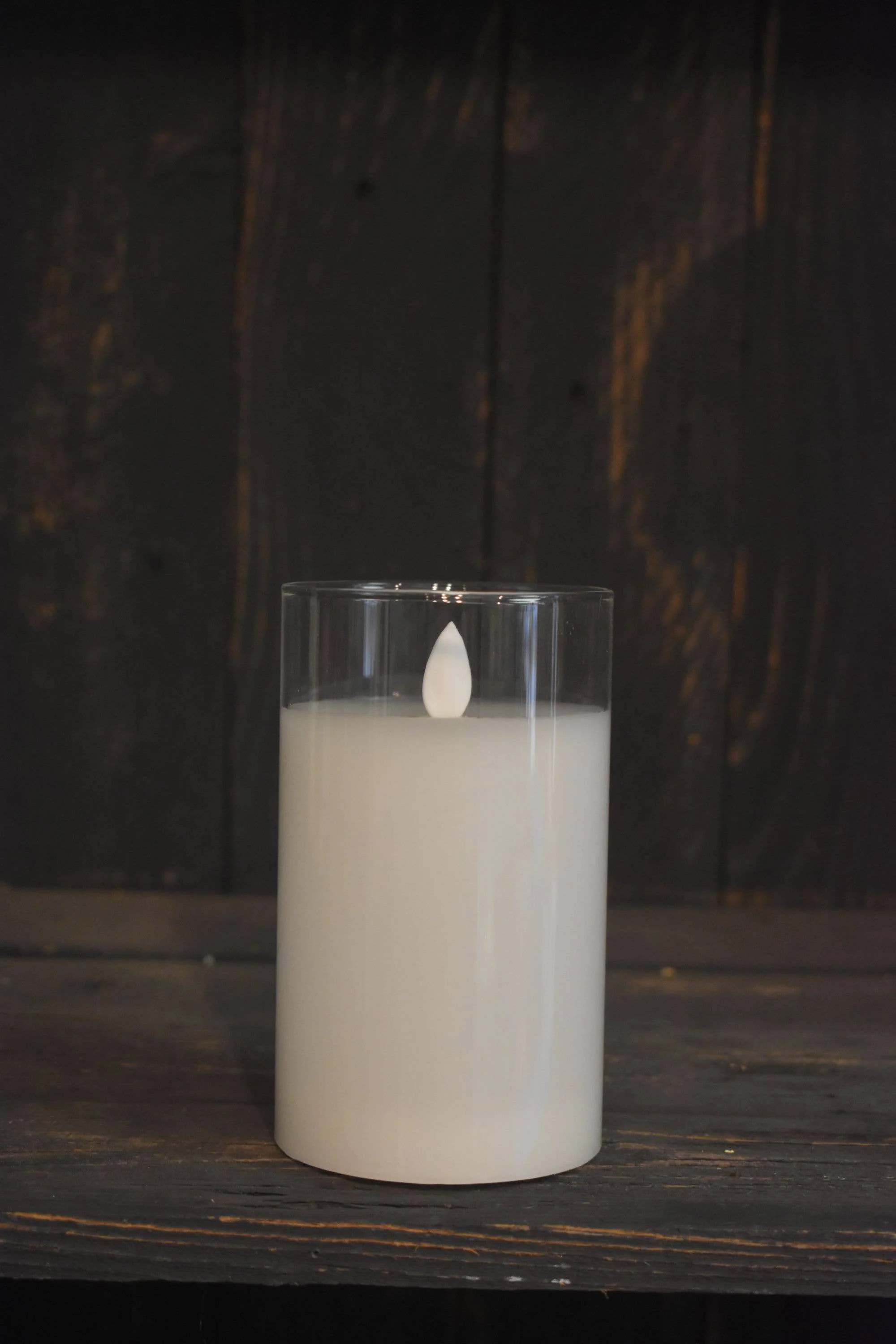 Clear Glass Cylinder Moving Flame LED Candle 3x4in - Image 3