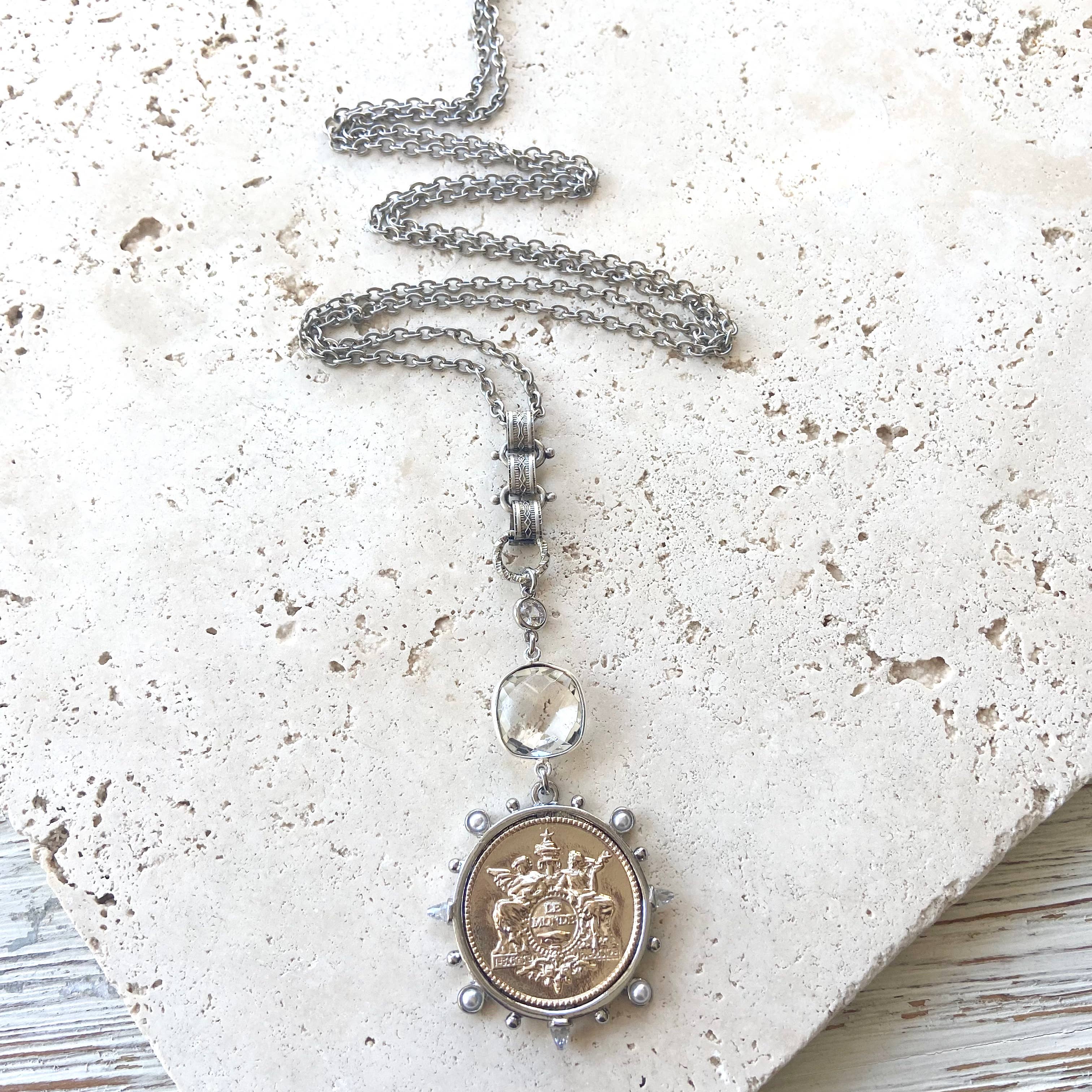 French Coin Medallion Necklace - Image 3