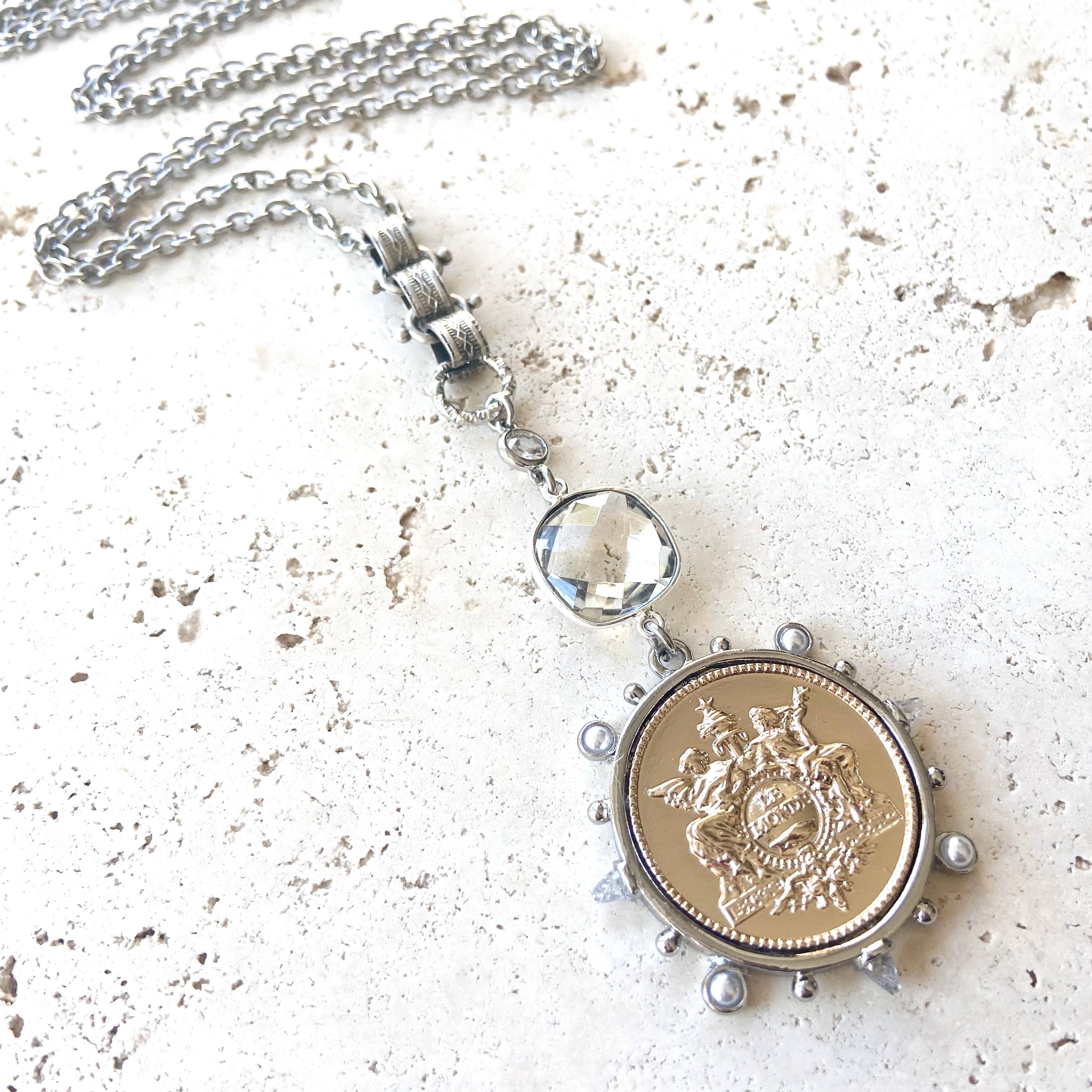 French Coin Medallion Necklace - Image 4