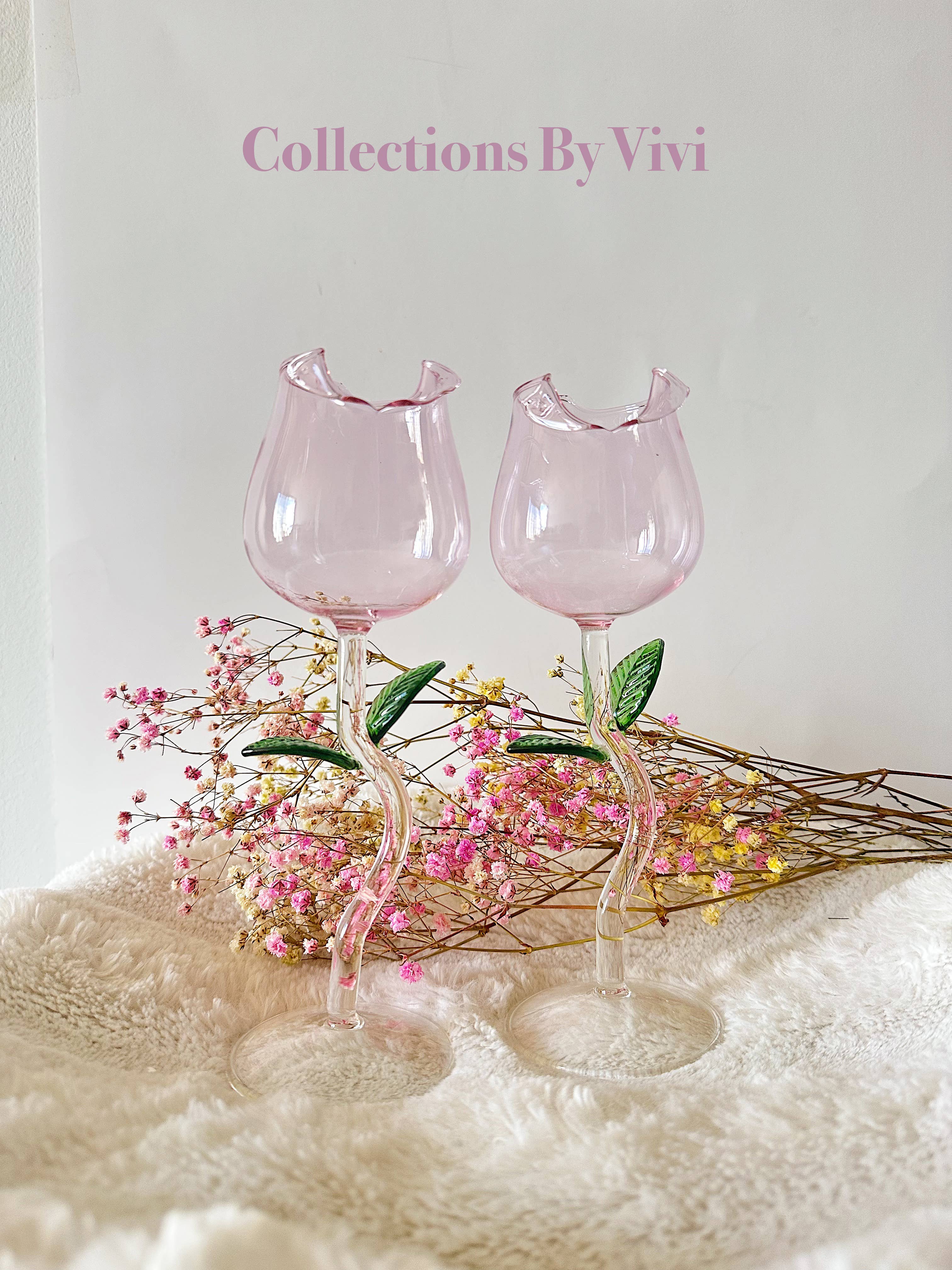 Unique Elegant Rose-Shaped Wine Glass, Barware decor