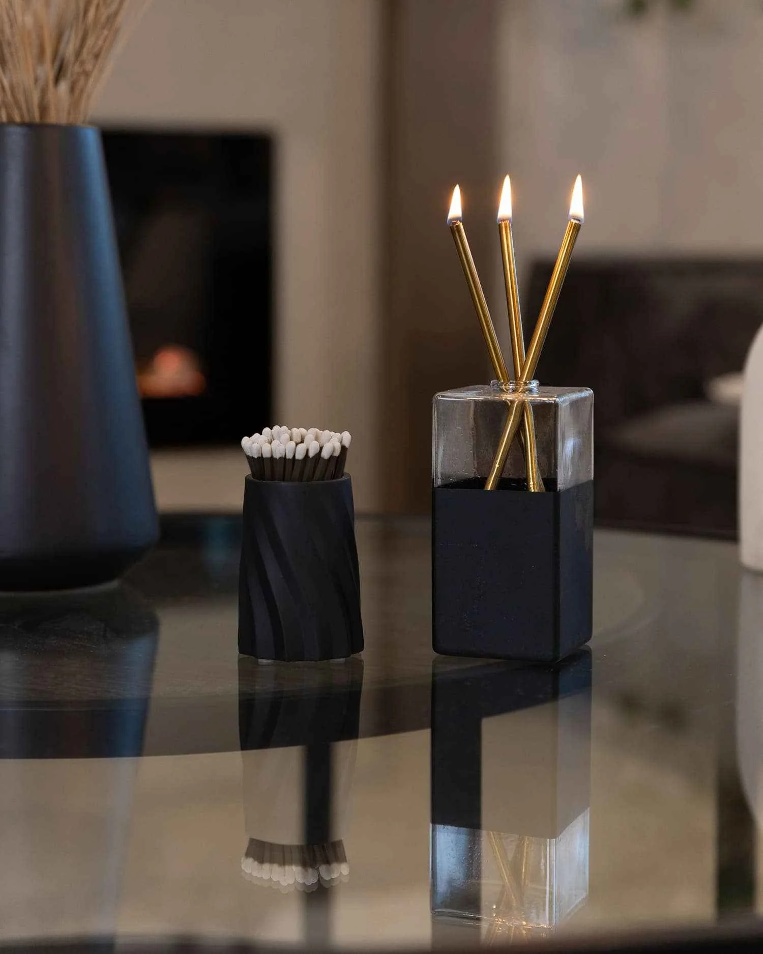 Concrete Safety Match Holder with Matches – Black - Image 4