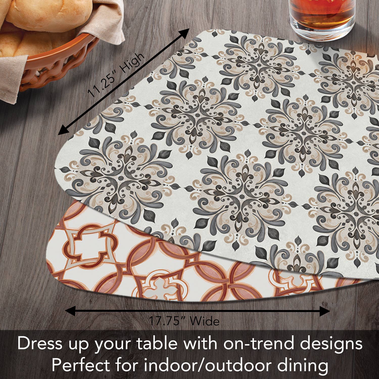 Medallion Wedge Reversible Flexible Placemat - Image 3