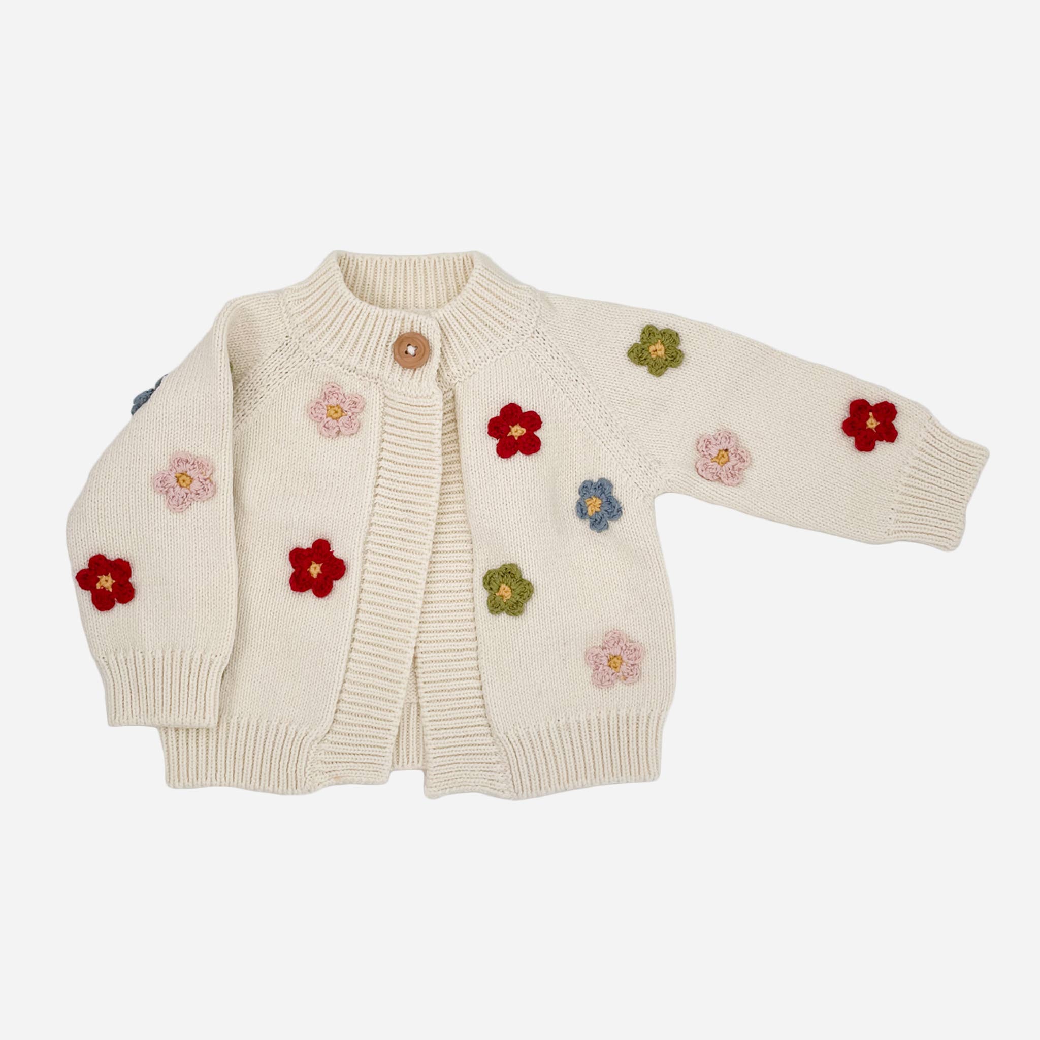 Cotton Flower Cardigan : 0-6m
