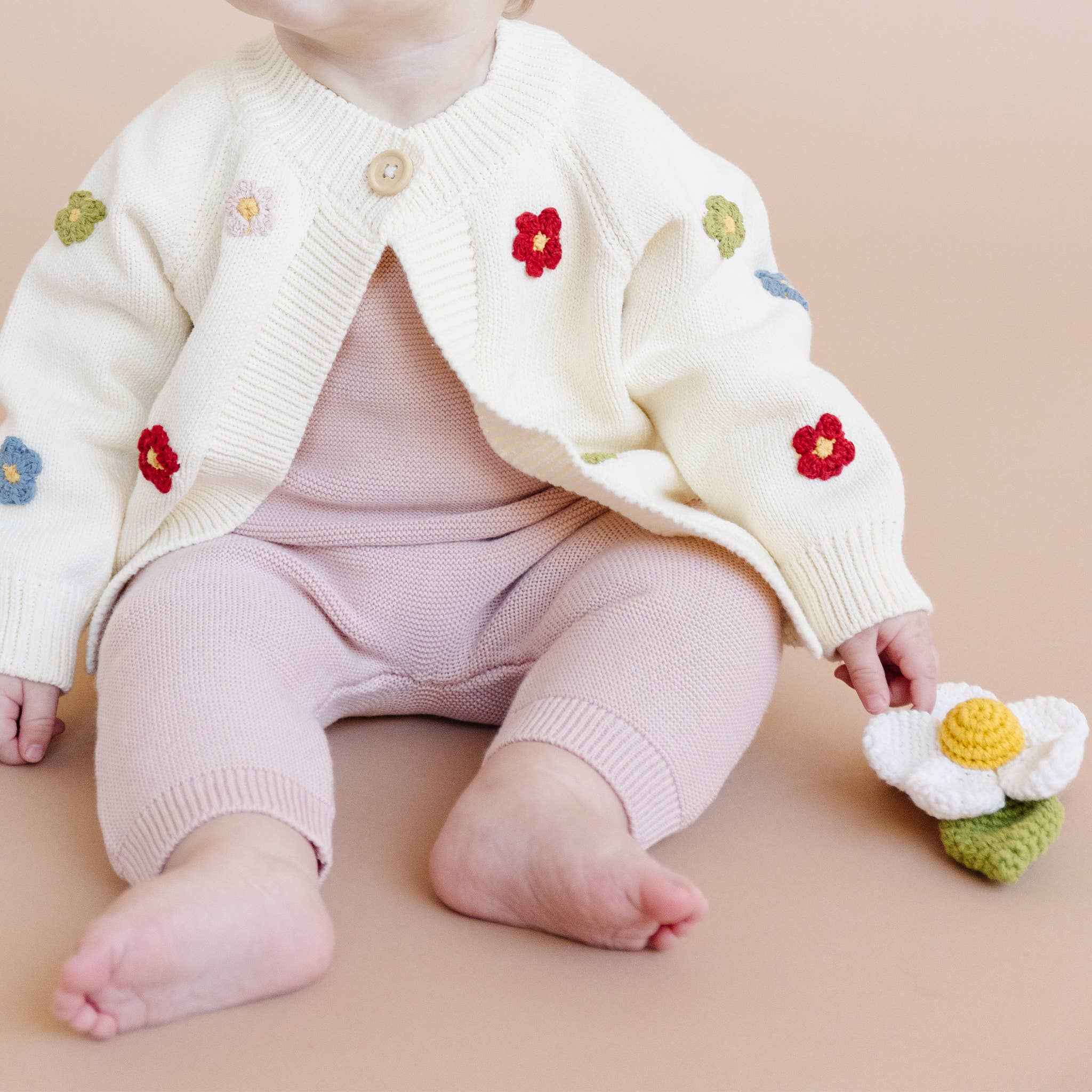 Cotton Flower Cardigan : 0-6m - Image 2