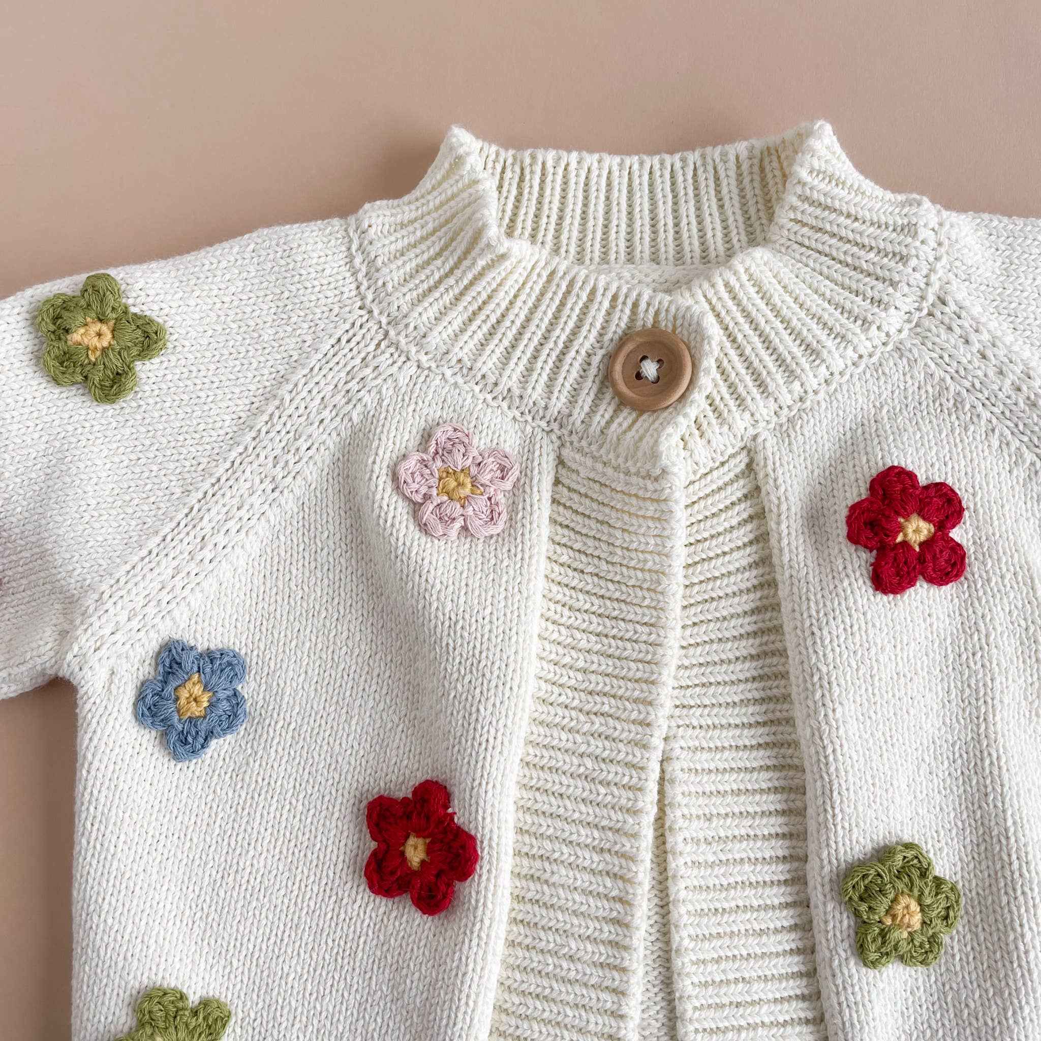 Cotton Flower Cardigan : 0-6m - Image 3