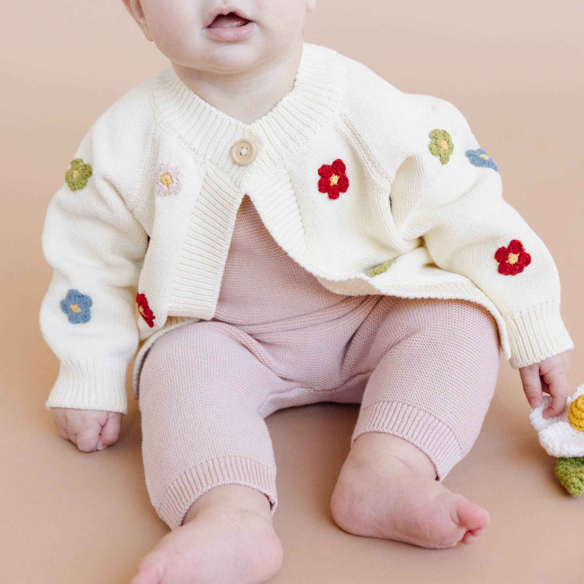 Cotton Flower Cardigan : 0-6m - Image 5