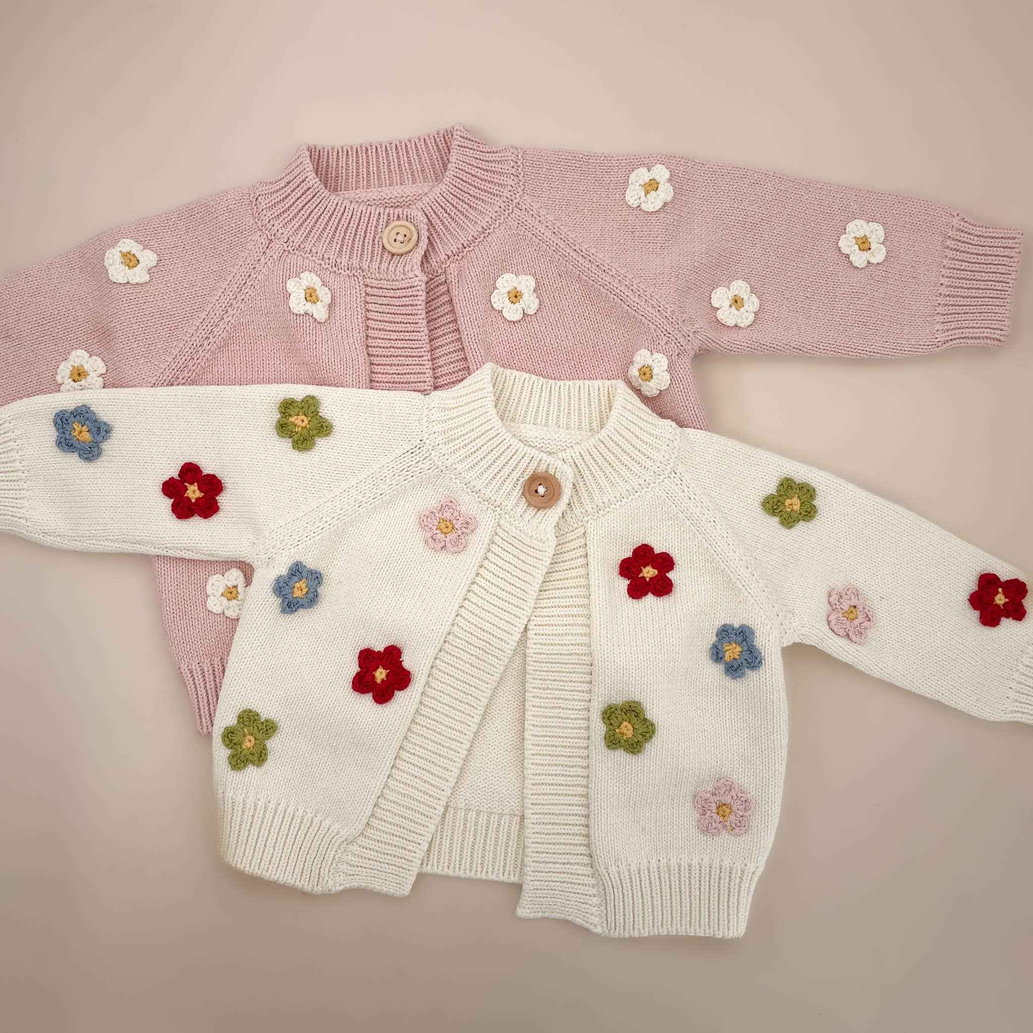 Cotton Flower Cardigan : 0-6m - Image 7