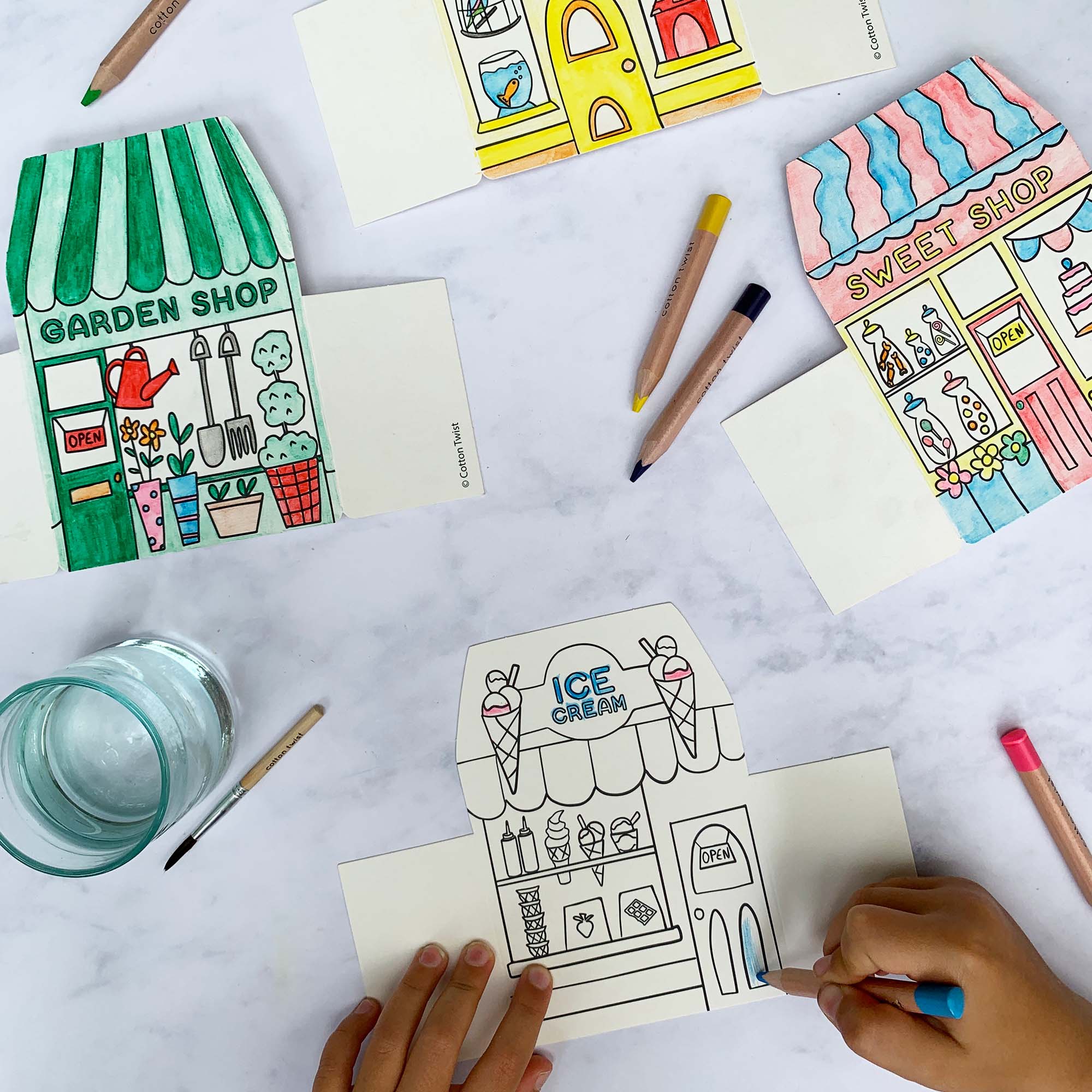 Cotton Twist - Colour Your Own High Street Kit With Watercolour Pencils - Image 4