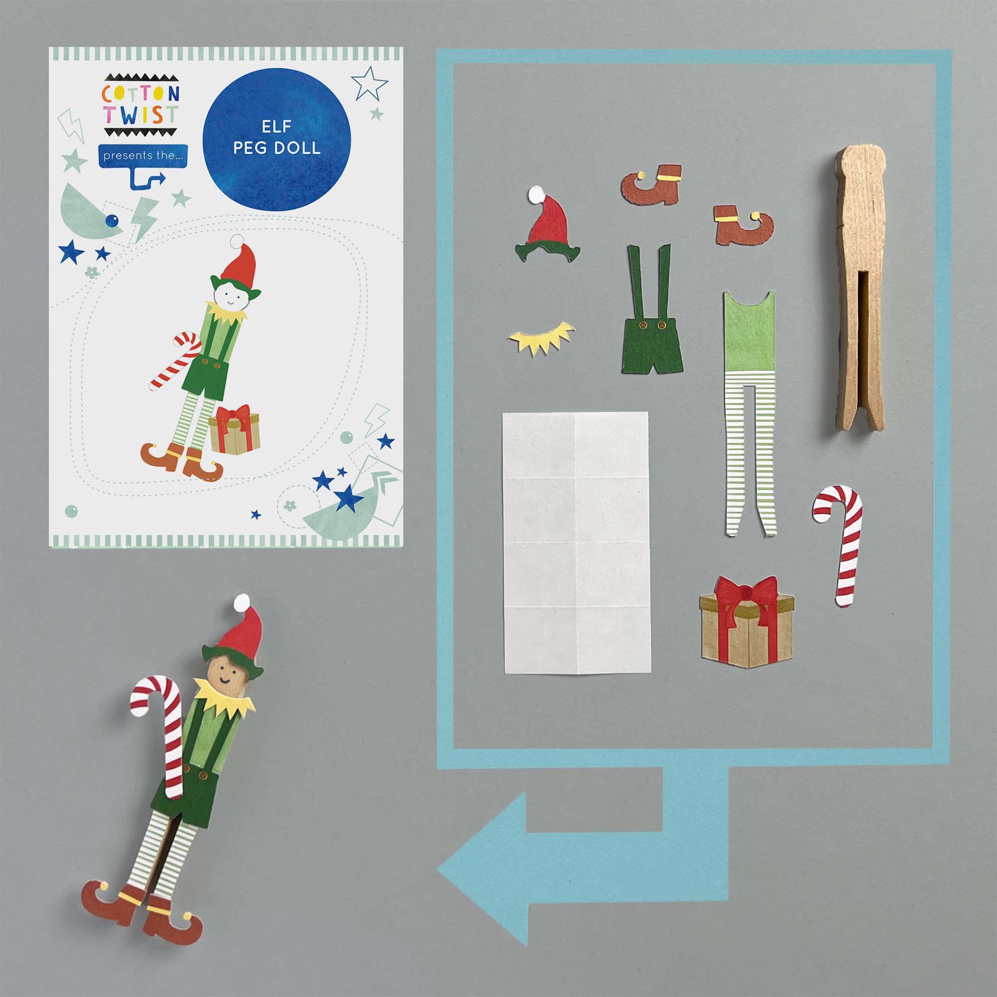 Cotton Twist - Make Your Own Elf Peg Doll - Image 4