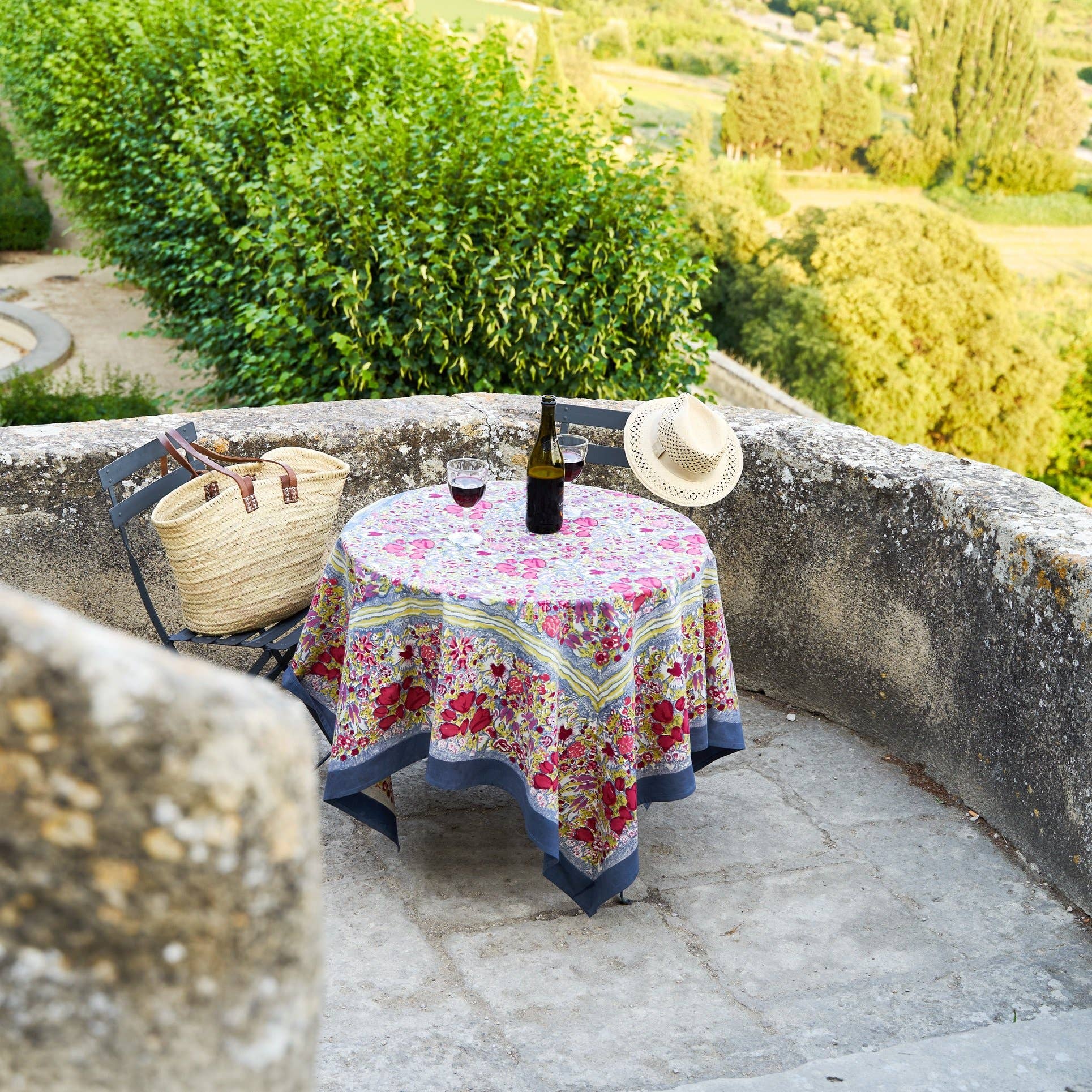 Jardin Red & Grey | French Tablecloths - Image 9