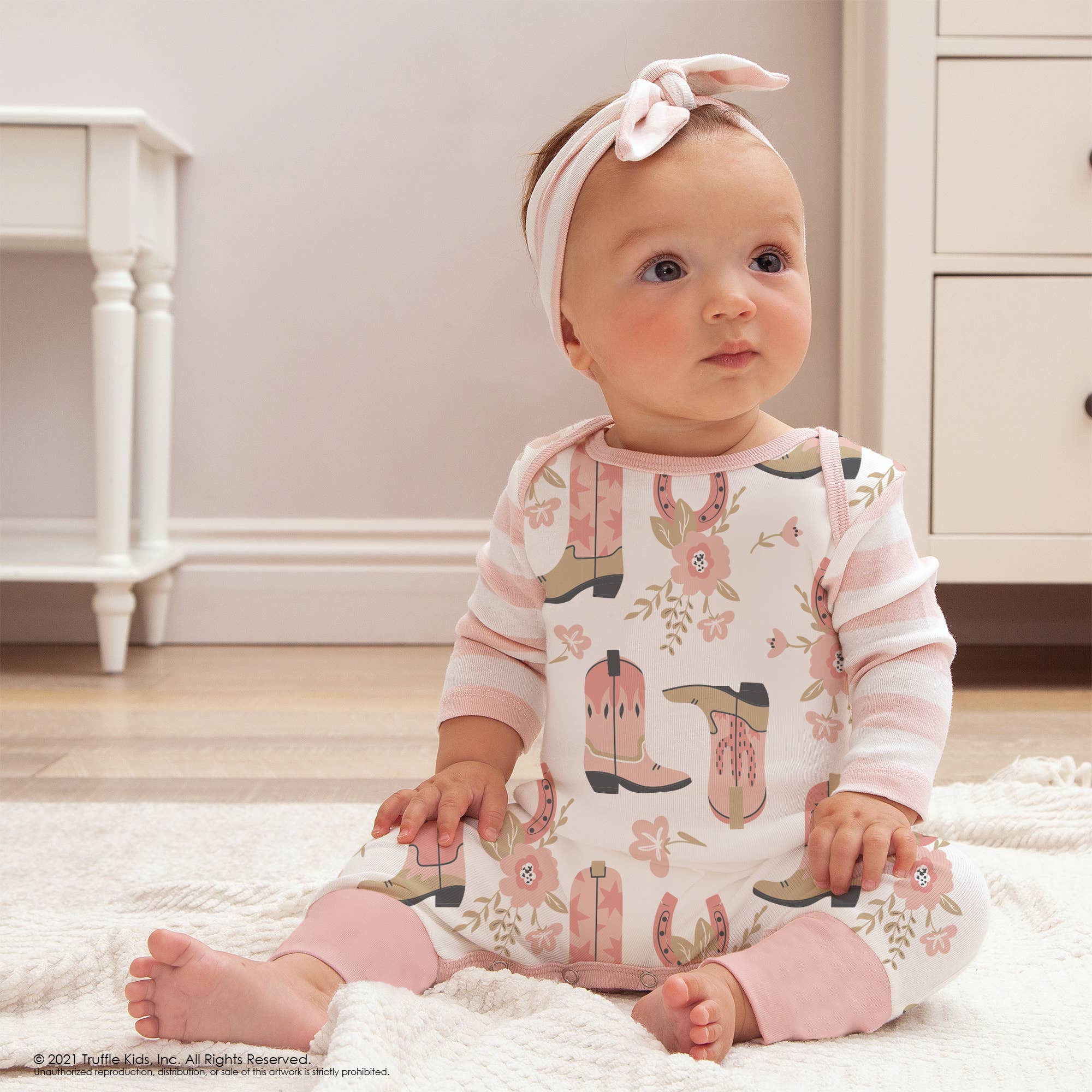 Cowgirl Boots Cotton Baby Collection – Sold Separately: Headband 1S - Image 3