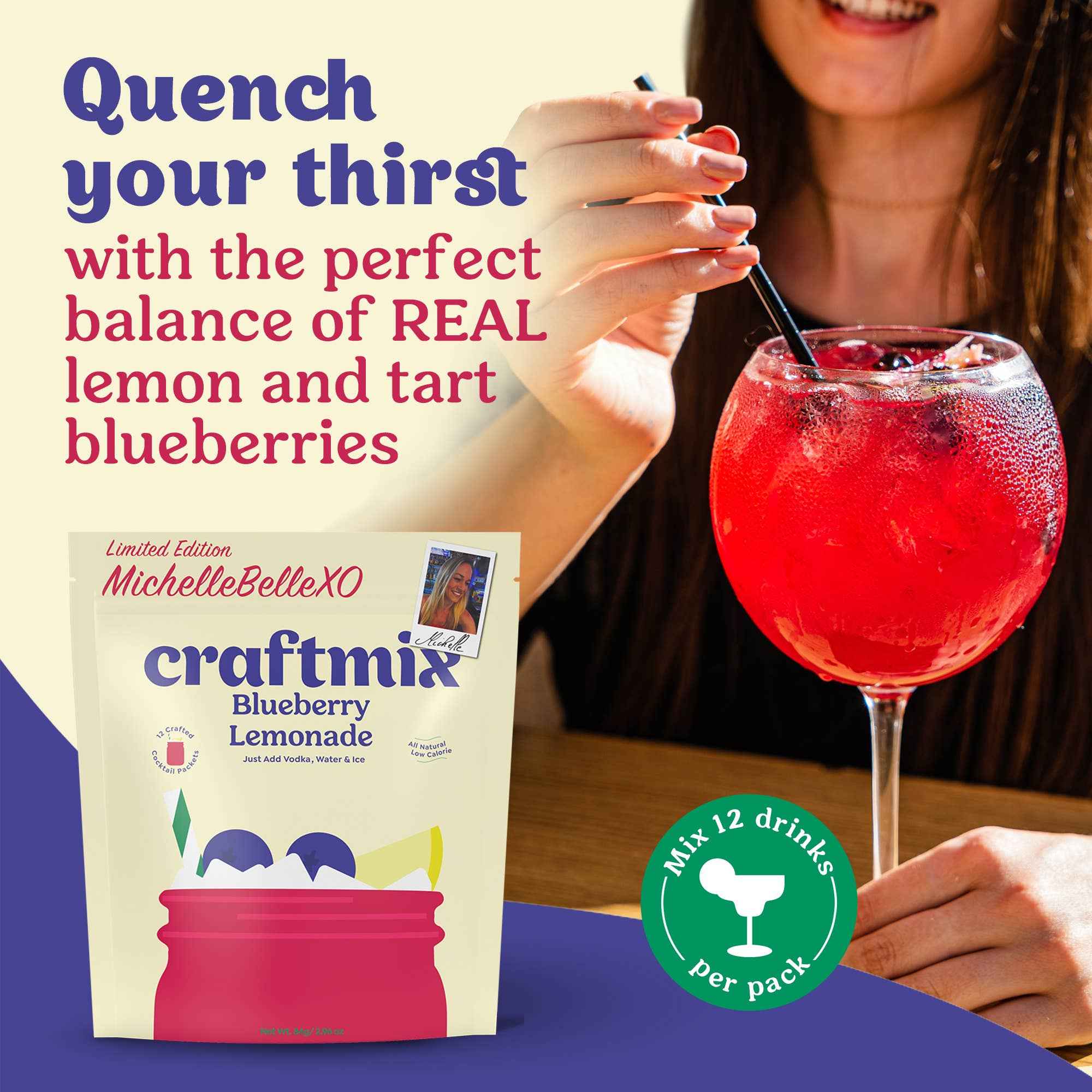 Blueberry Lemonade Cocktail / Mocktail Mixer sold separately - Image 6