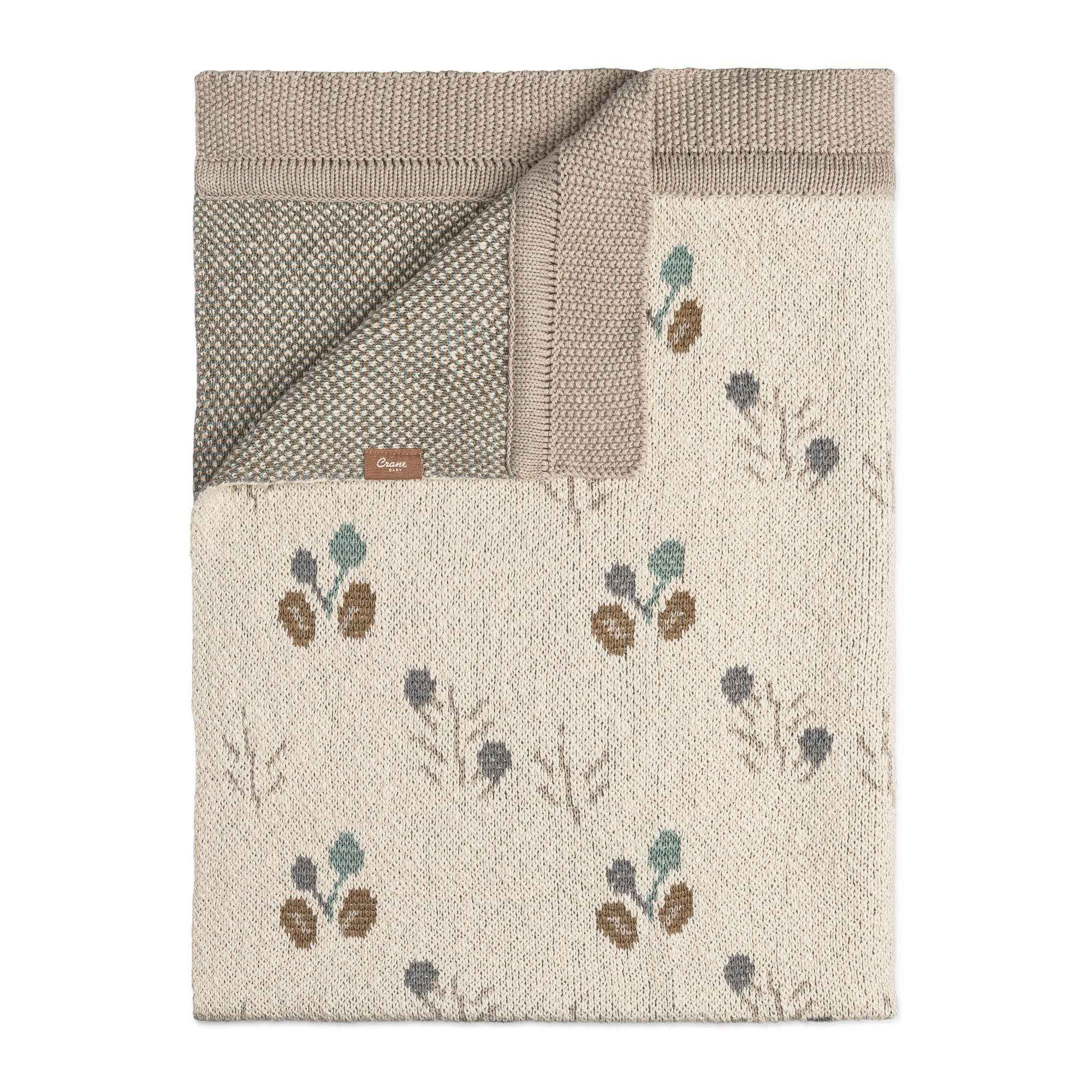 Avery Organic Cotton Knitted Baby Blanket (Poppy)