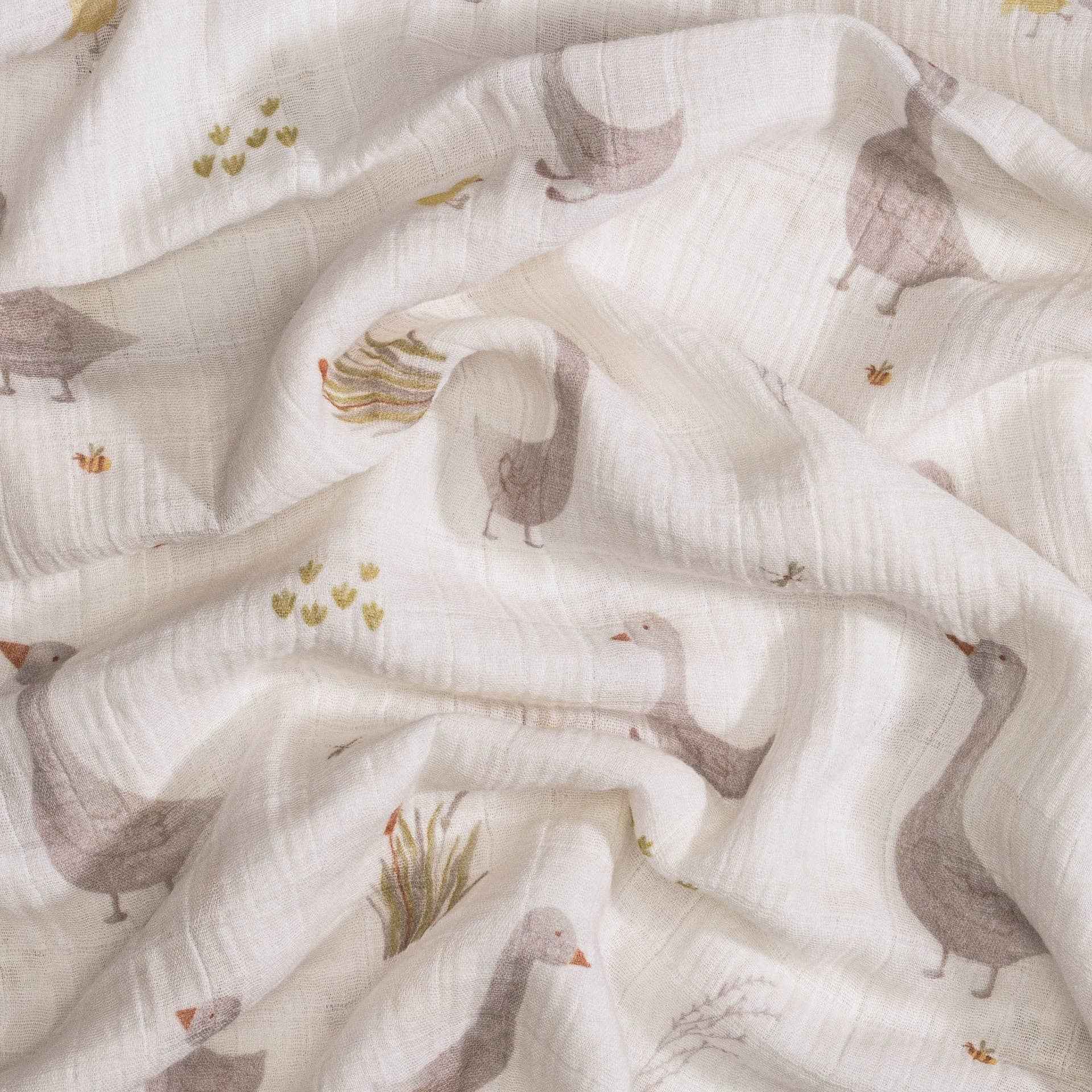 2-pc. Farmhouse Goose/Check Swaddle Set - Image 2