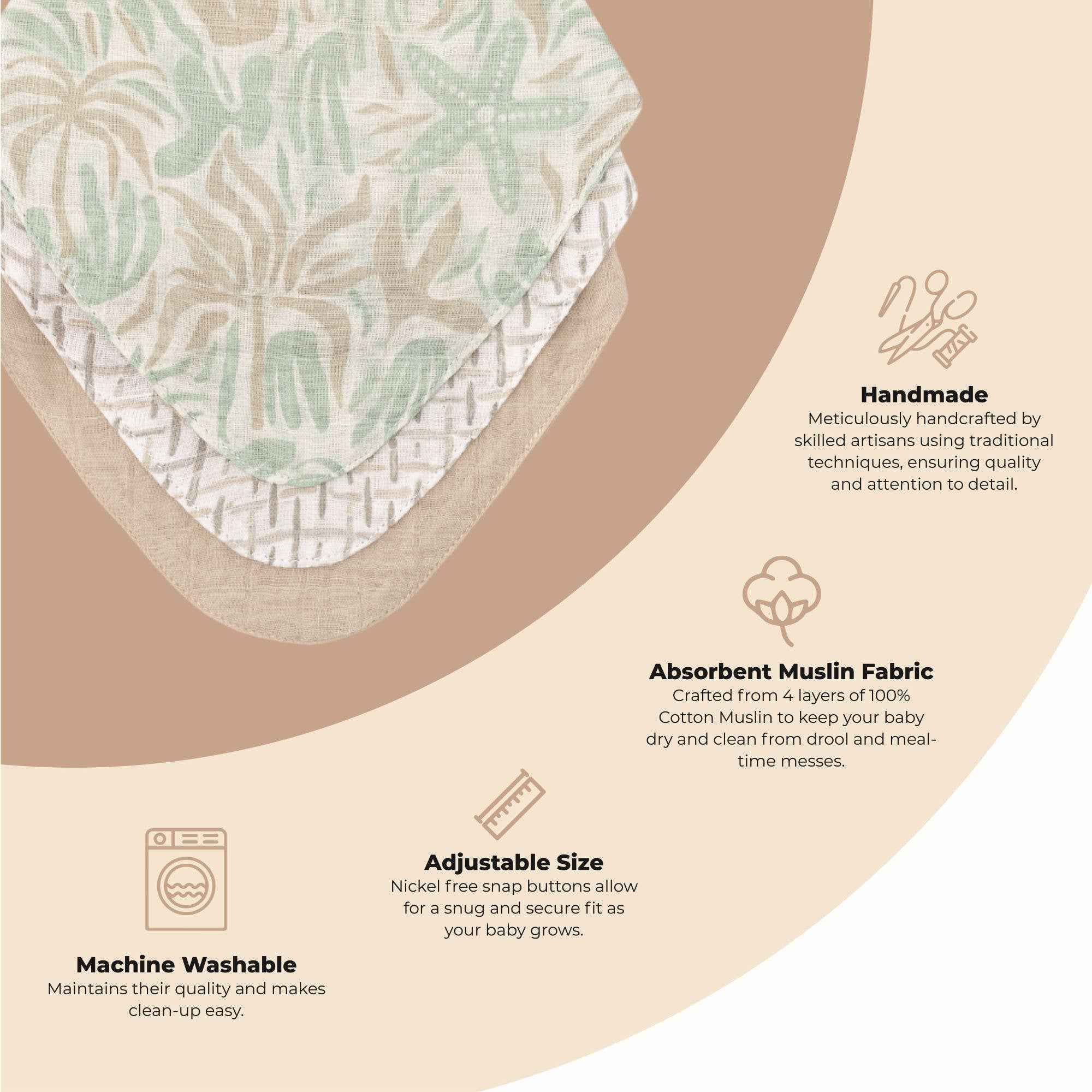 Cove 3-pc. Muslin Bib Set (Beach Life) - Image 2