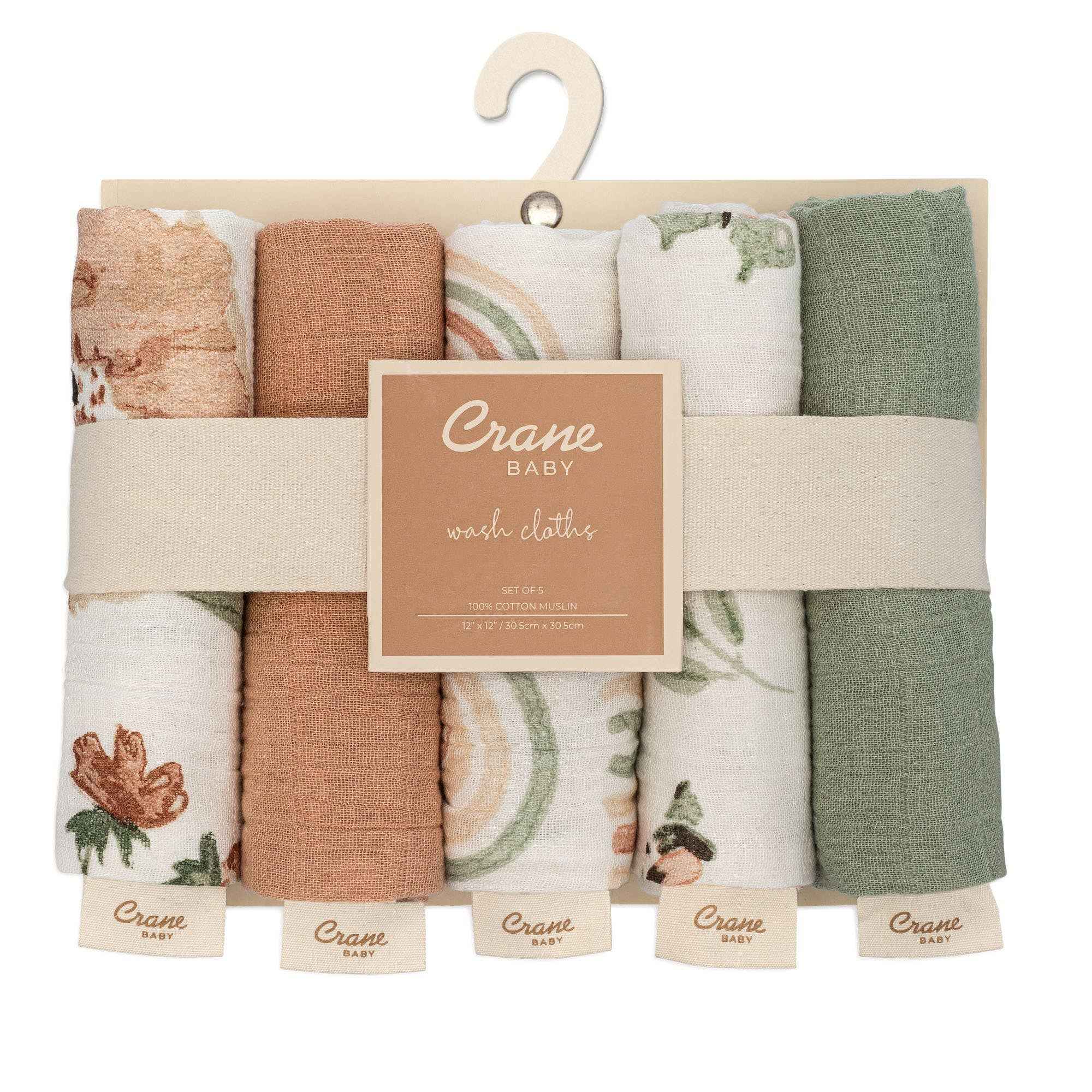 Parker 5-pc. Baby Wash Cloth Set (Pink Floral) - Image 7
