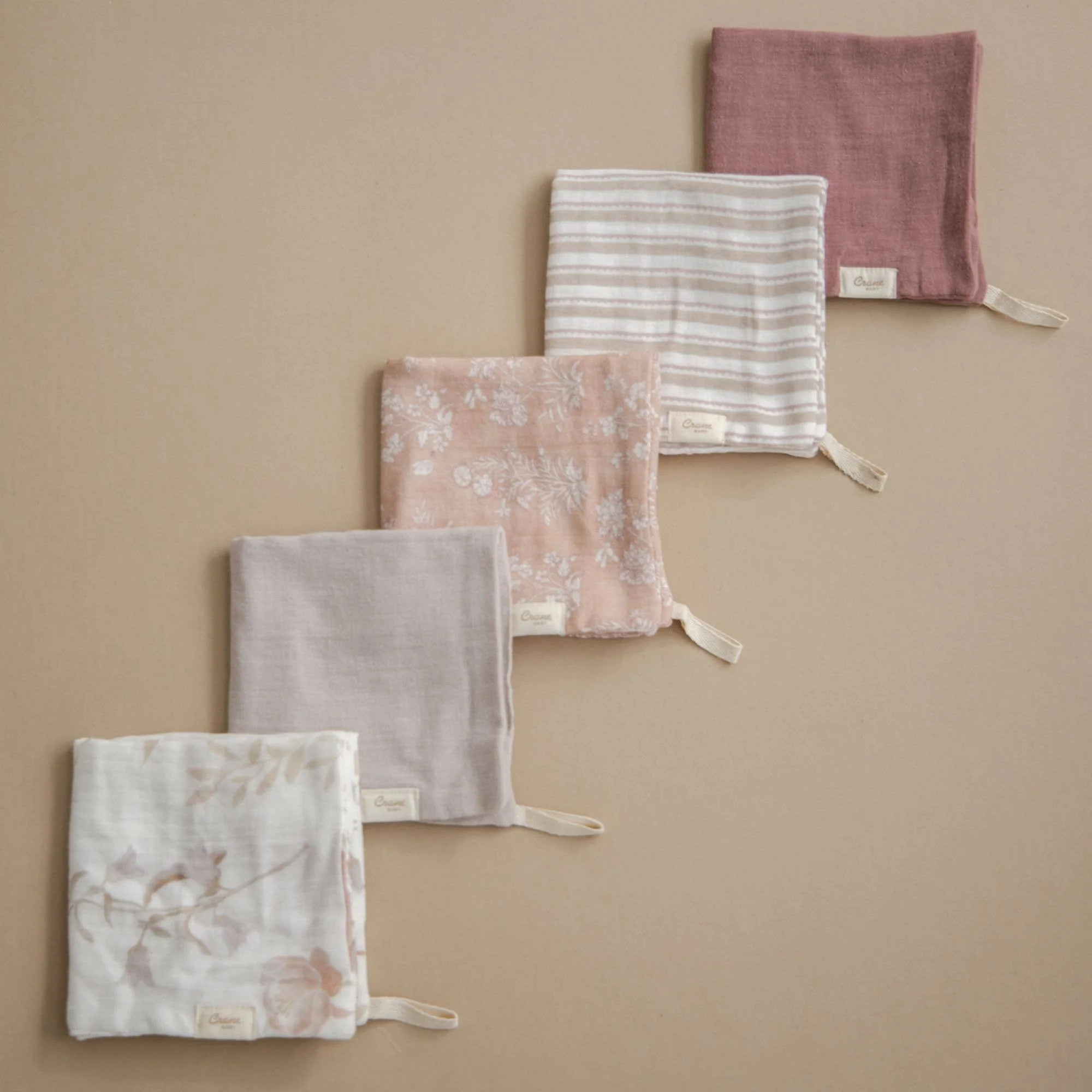 Violet 5-Piece Cotton Baby Washcloth Set - Image 5