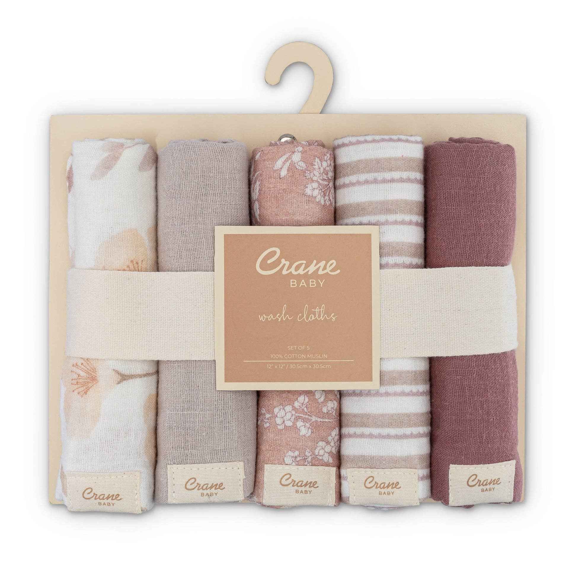 Violet 5-Piece Cotton Baby Washcloth Set - Image 6