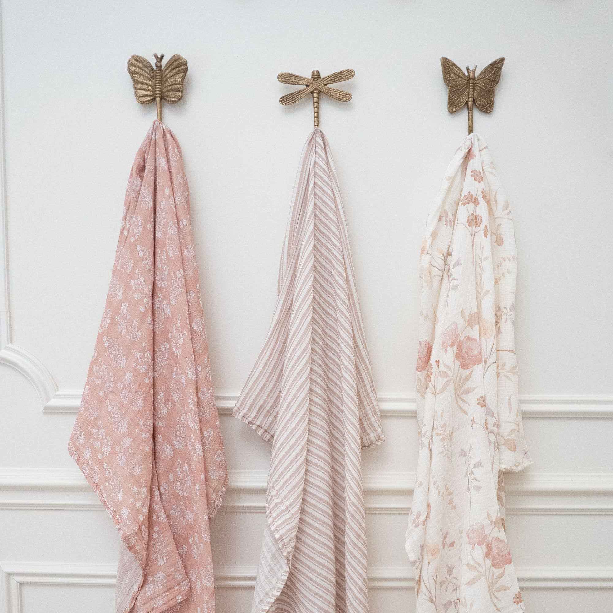 Violet Floral 100% Cotton Muslin Swaddle Blankets (Set of 3) - Image 8