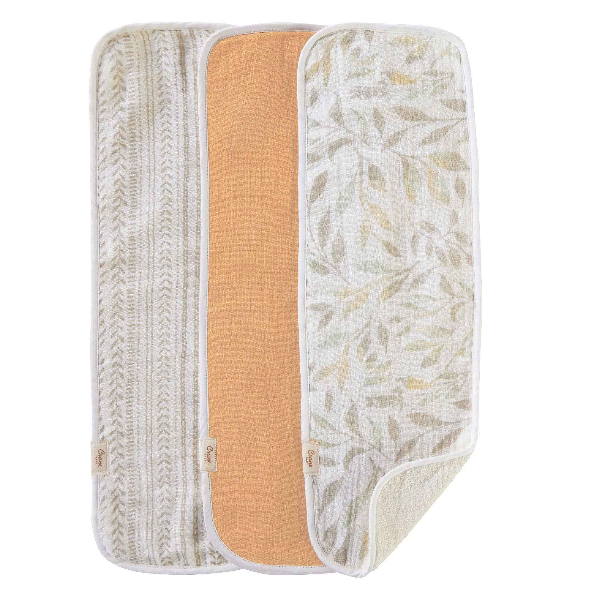 Willow Copper Muslin & Terry Cloth Baby Burp Cloth (3 Pack)