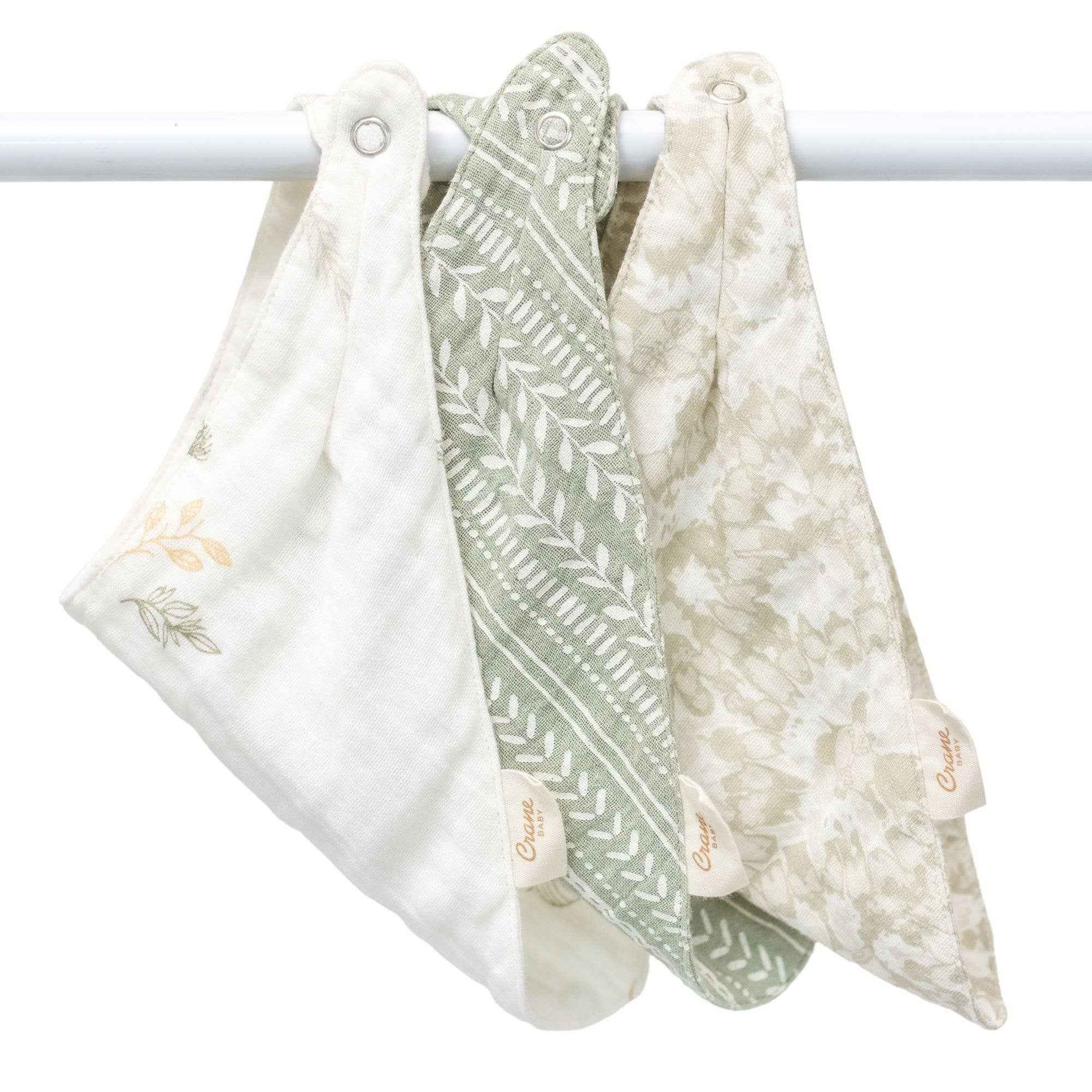 Willow Sage Muslin Cotton Bandana Baby Bib (3 Pack) - Image 4