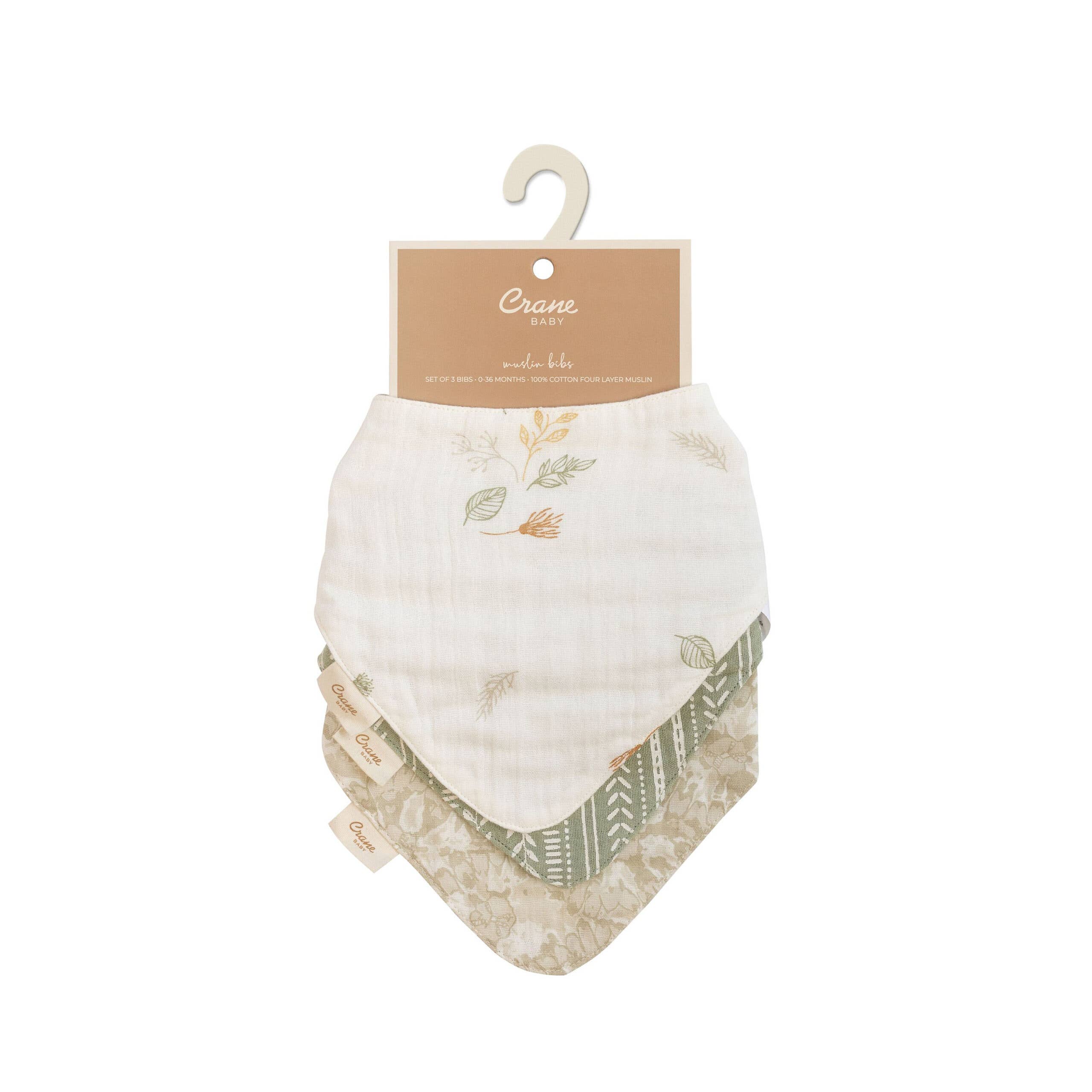 Willow Sage Muslin Cotton Bandana Baby Bib (3 Pack) - Image 5