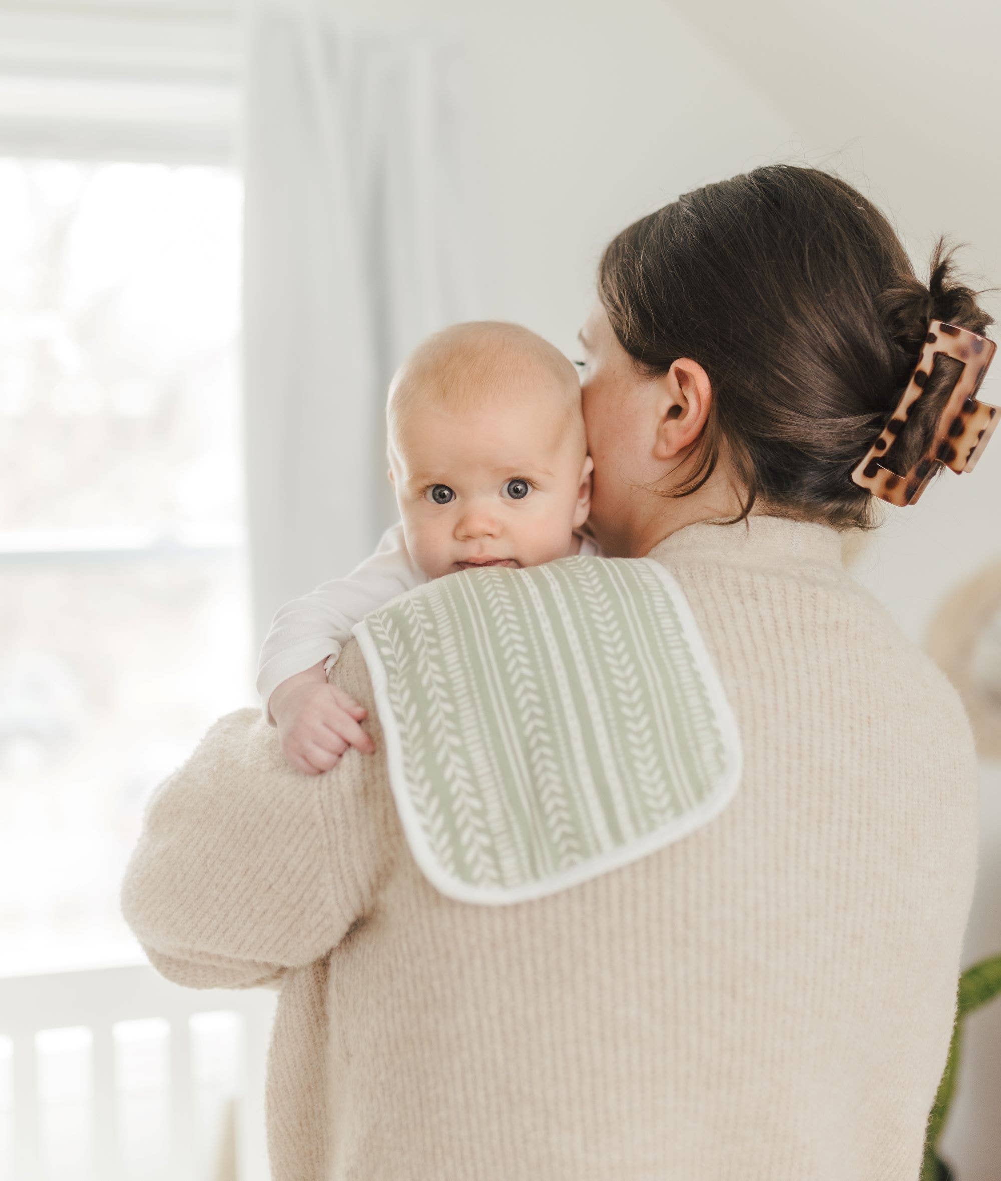 Willow Sage Muslin Terry Cloth Baby Burp Cloth (3 Pack) - Image 2