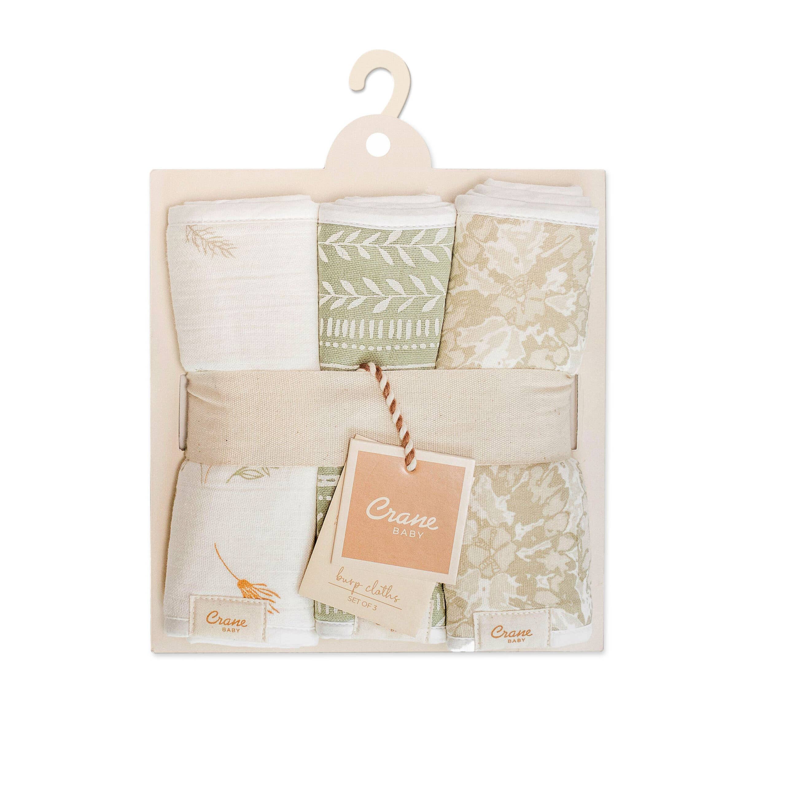 Willow Sage Muslin Terry Cloth Baby Burp Cloth (3 Pack) - Image 3